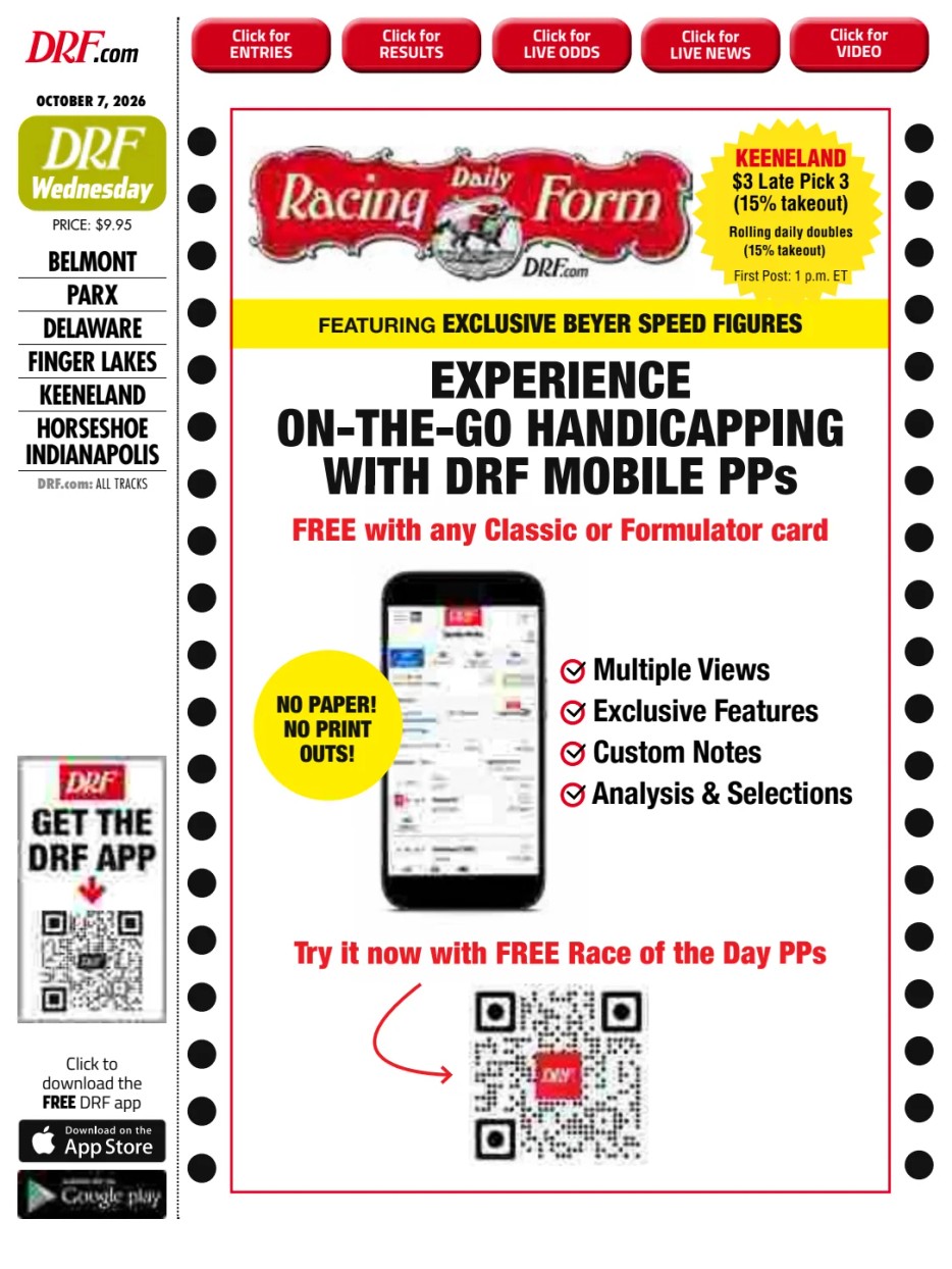 Prima-pagina-Daily-Racing-Form-oggi-edizione-di-oggi-20261007