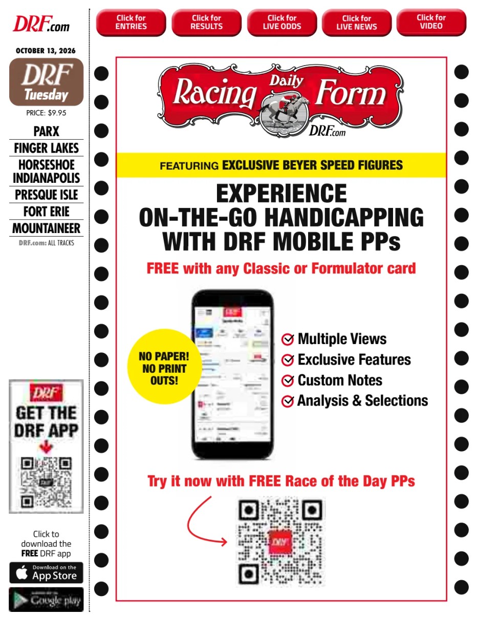 Prima-pagina-Daily-Racing-Form-oggi-edizione-di-oggi-20261013