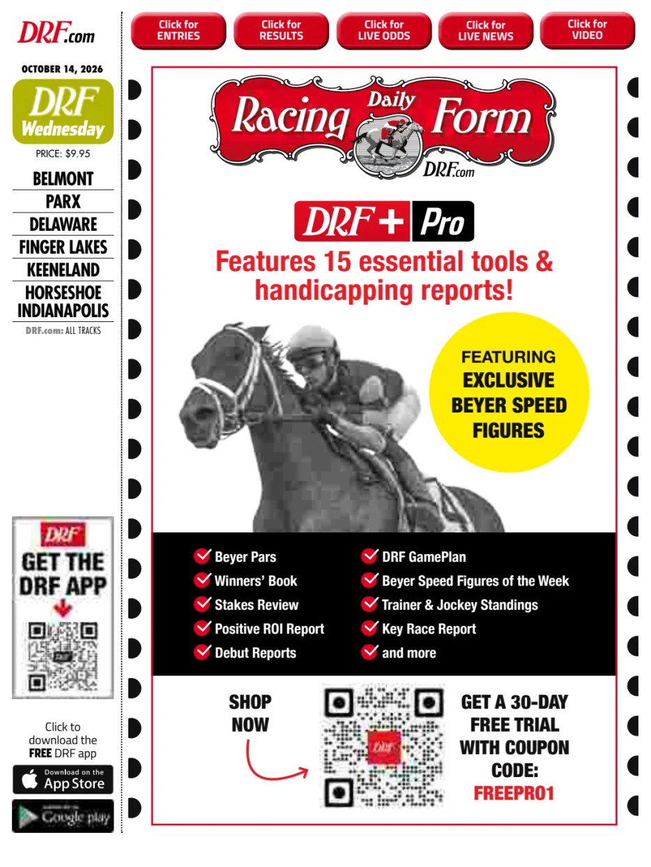 Prima-pagina-Daily-Racing-Form-oggi-edizione-di-oggi-20261014