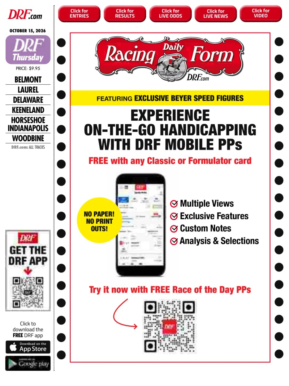Prima-pagina-Daily-Racing-Form-oggi-edizione-di-oggi-20261015