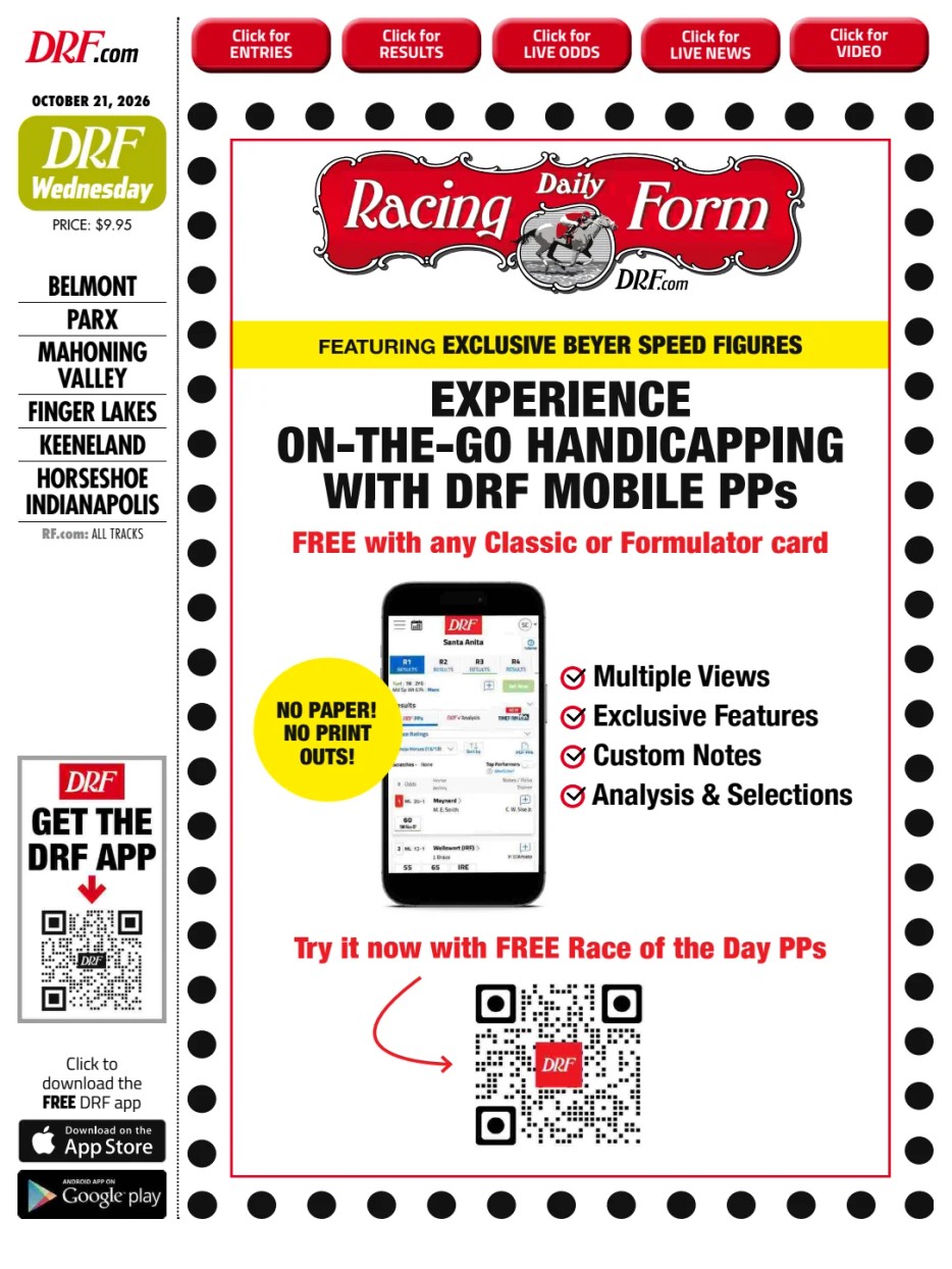 Prima-pagina-Daily-Racing-Form-oggi-edizione-di-oggi-20261021