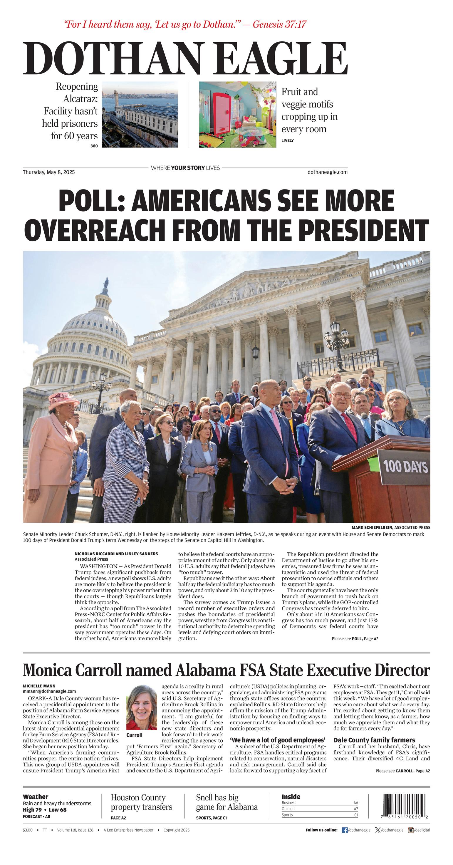 Prima-pagina-Dothan-Eagle-oggi-edizione-di-oggi-20250508