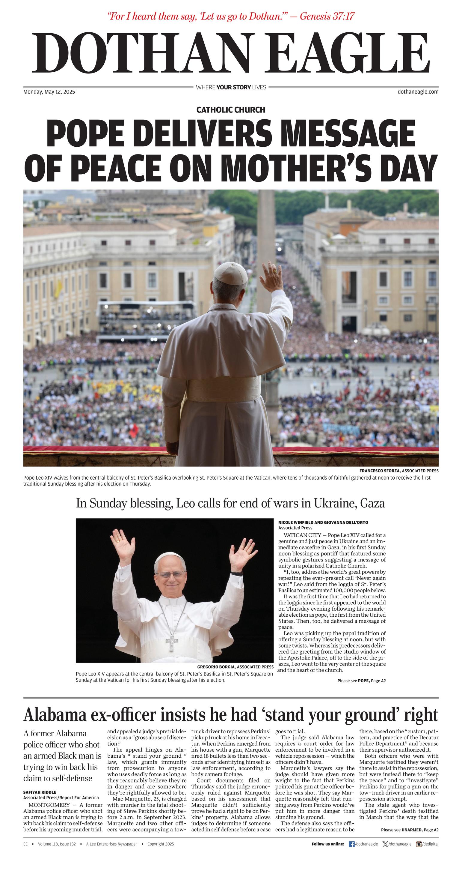 Prima-pagina-Dothan-Eagle-oggi-edizione-di-oggi-20250512