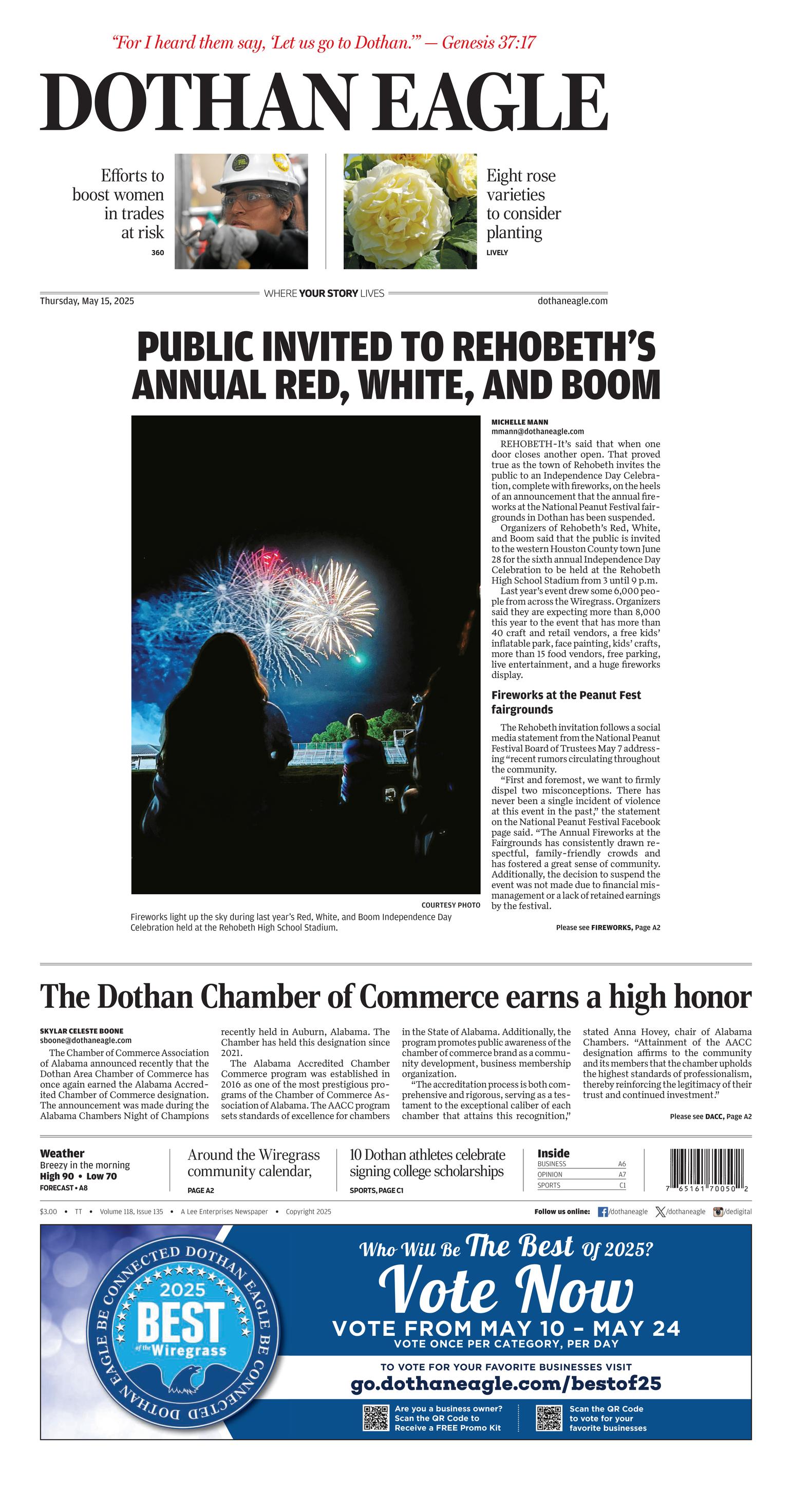 Prima-pagina-Dothan-Eagle-oggi-edizione-di-oggi-20250515