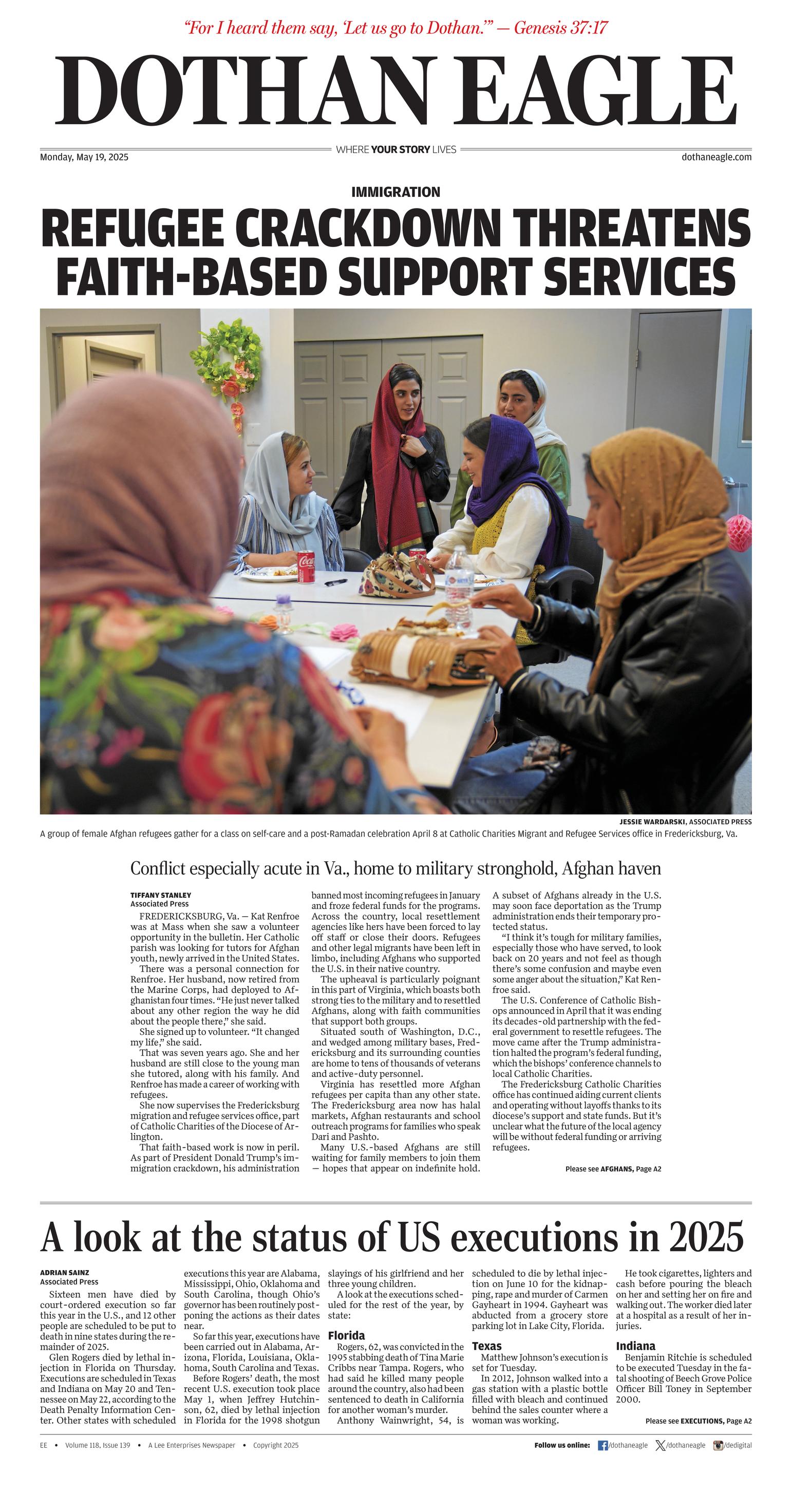 Prima-pagina-Dothan-Eagle-oggi-edizione-di-oggi-20250519