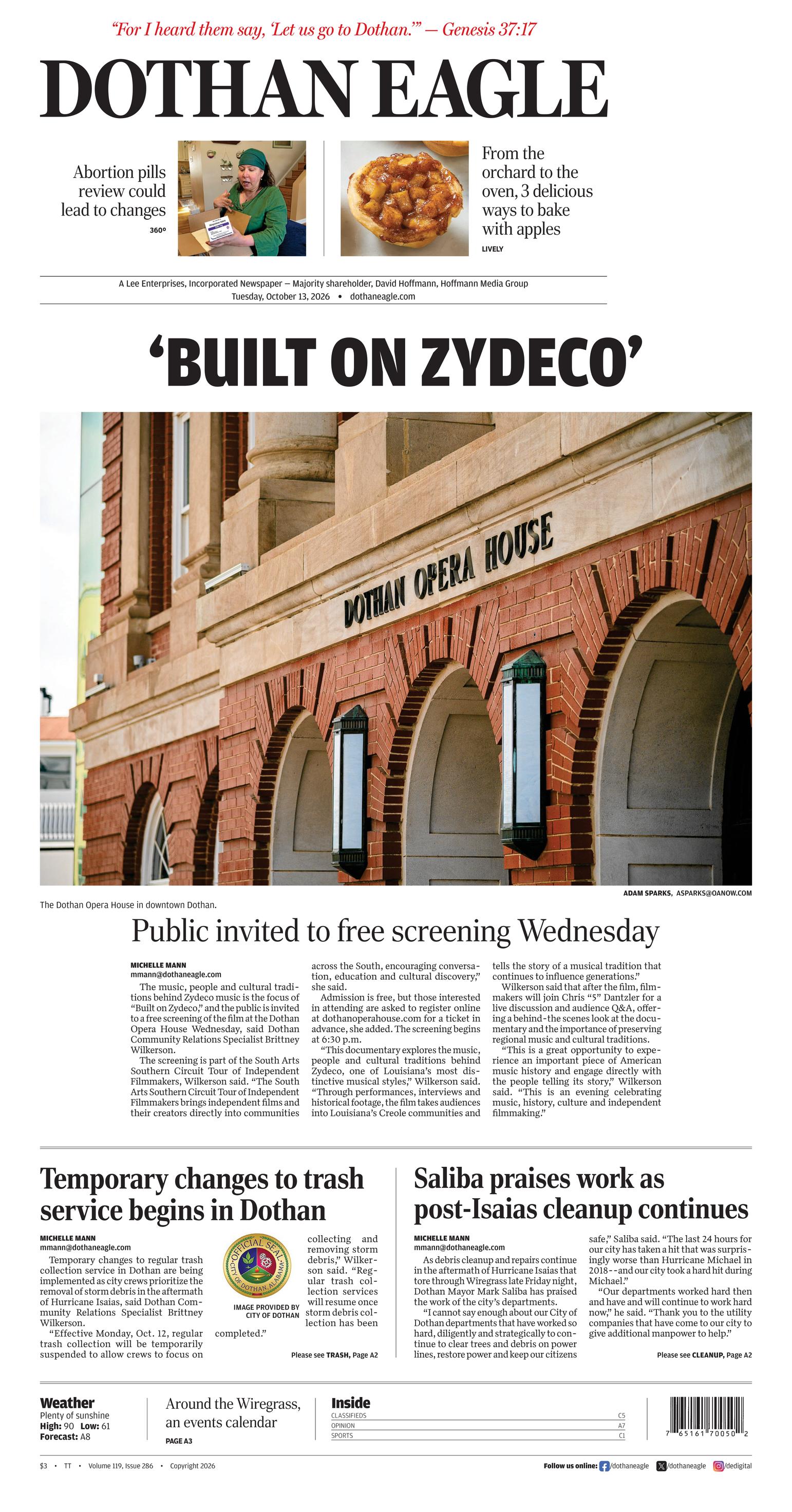 Prima-pagina-Dothan-Eagle-oggi-edizione-di-oggi-20261013