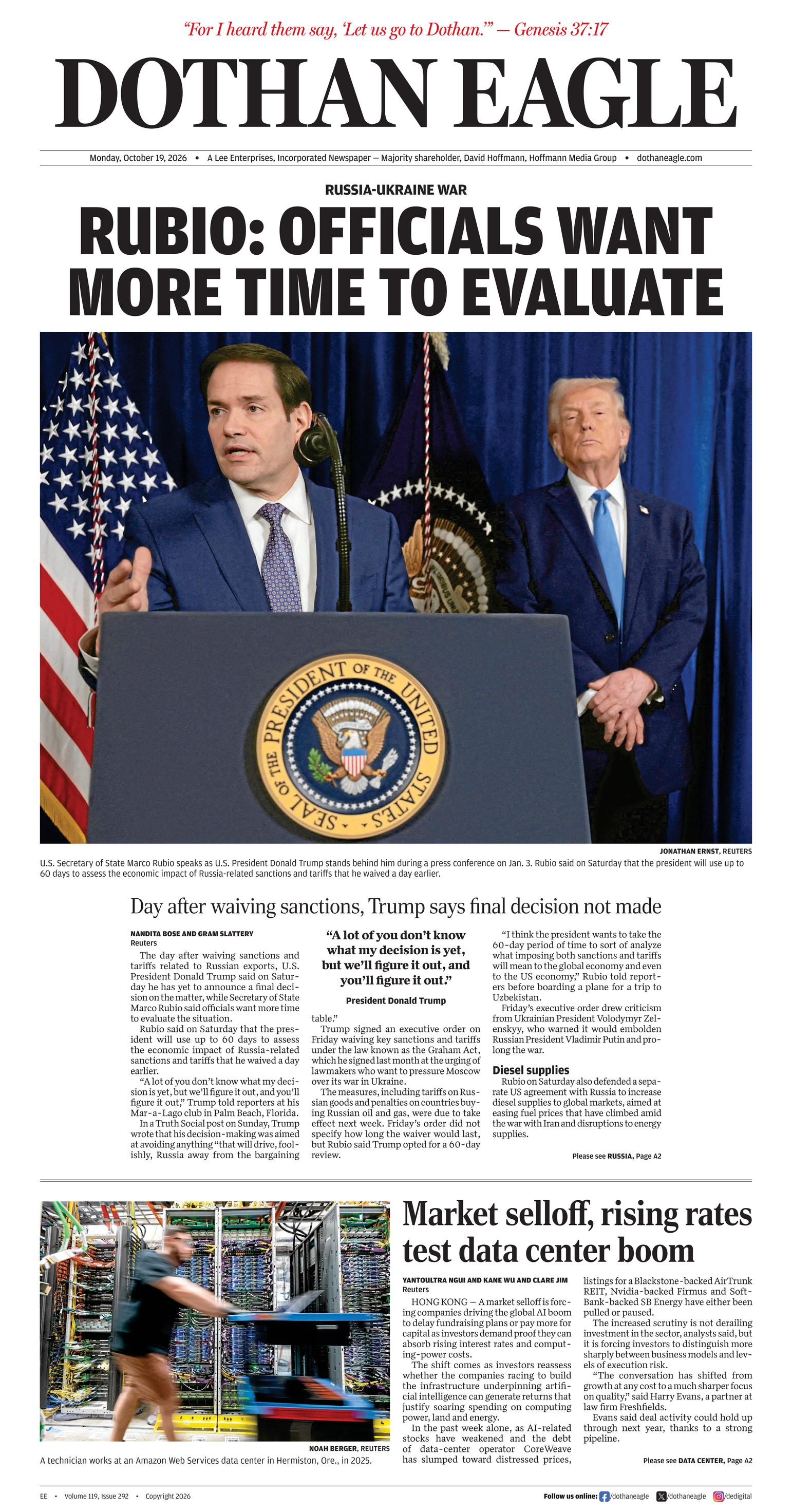 Prima-pagina-Dothan-Eagle-oggi-edizione-di-oggi-20261019