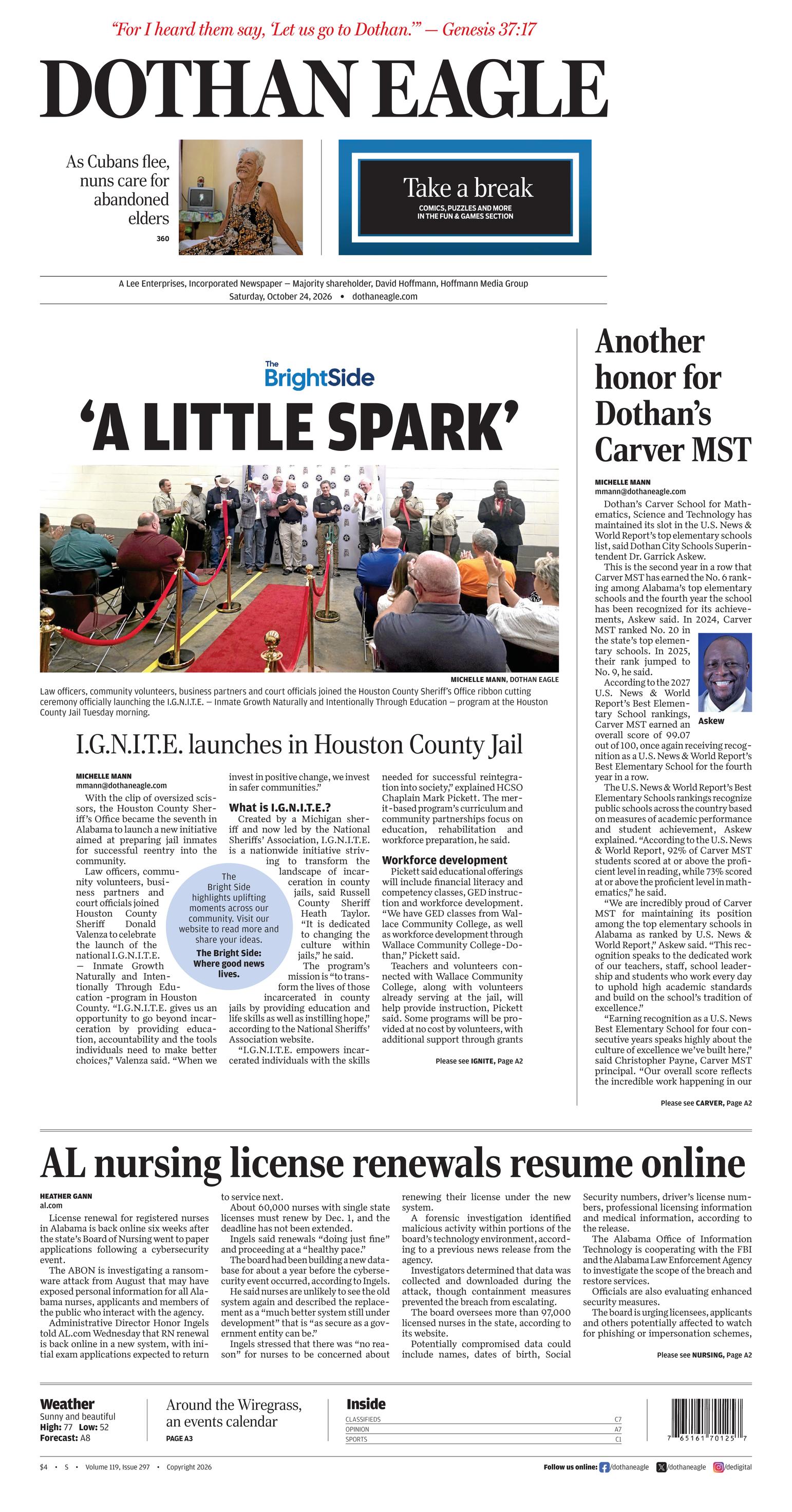 Prima-pagina-Dothan-Eagle-oggi-edizione-di-oggi-20261024