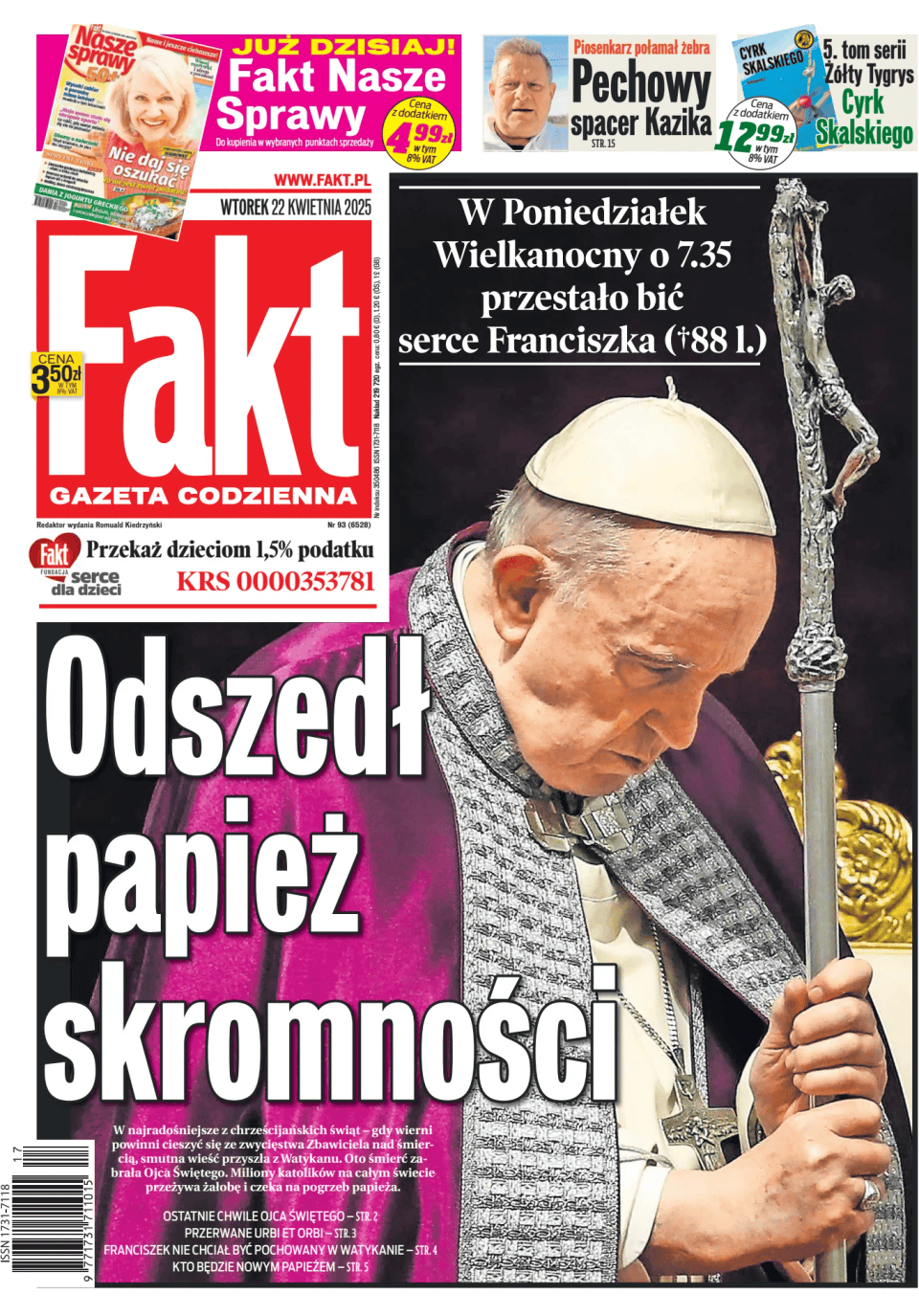 Prima-pagina-Fakt-edizione-di-oggi-20250422