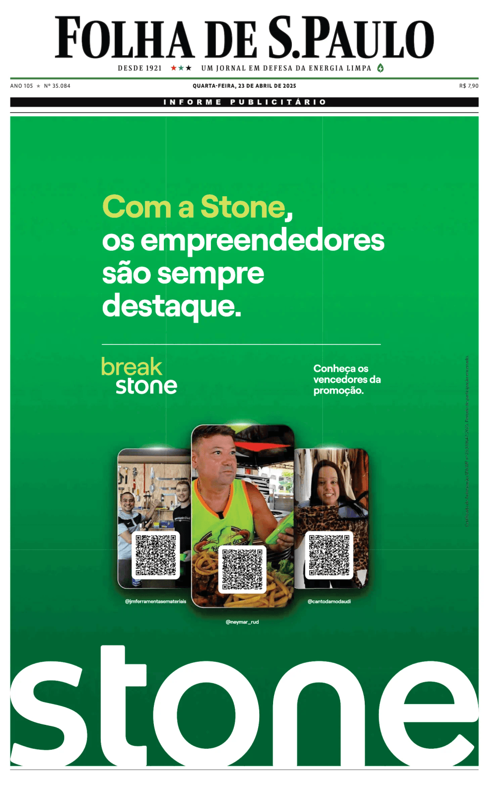 Prima-pagina-Folha-de-S-Paulo-oggi-edizione-di-oggi-20250423