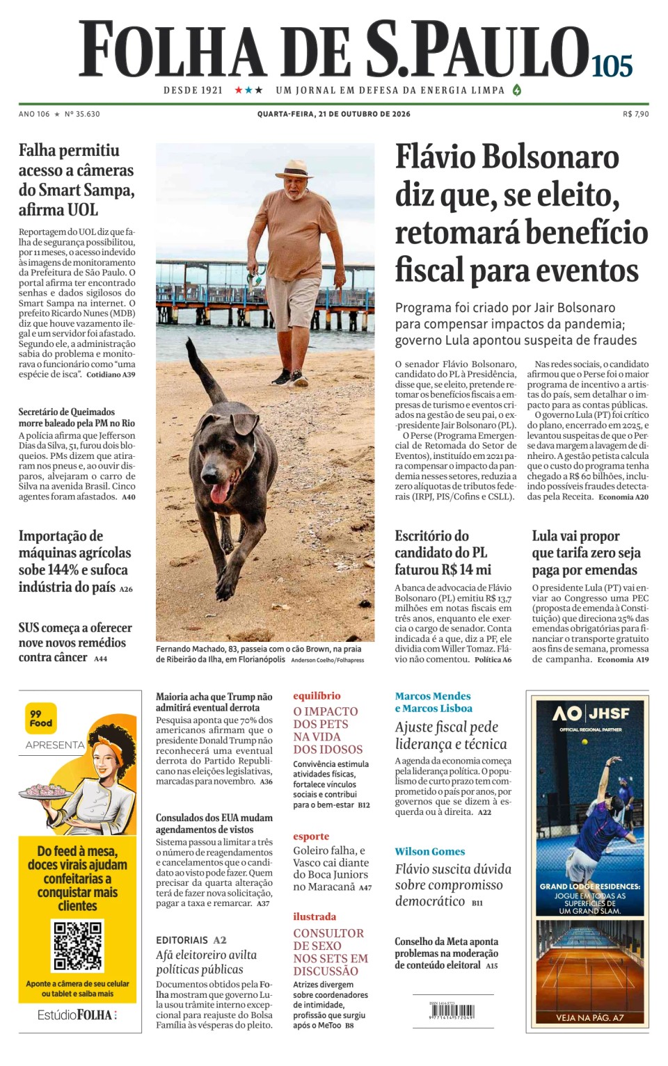 Prima-pagina-Folha-de-S-Paulo-oggi-edizione-di-oggi-20261021