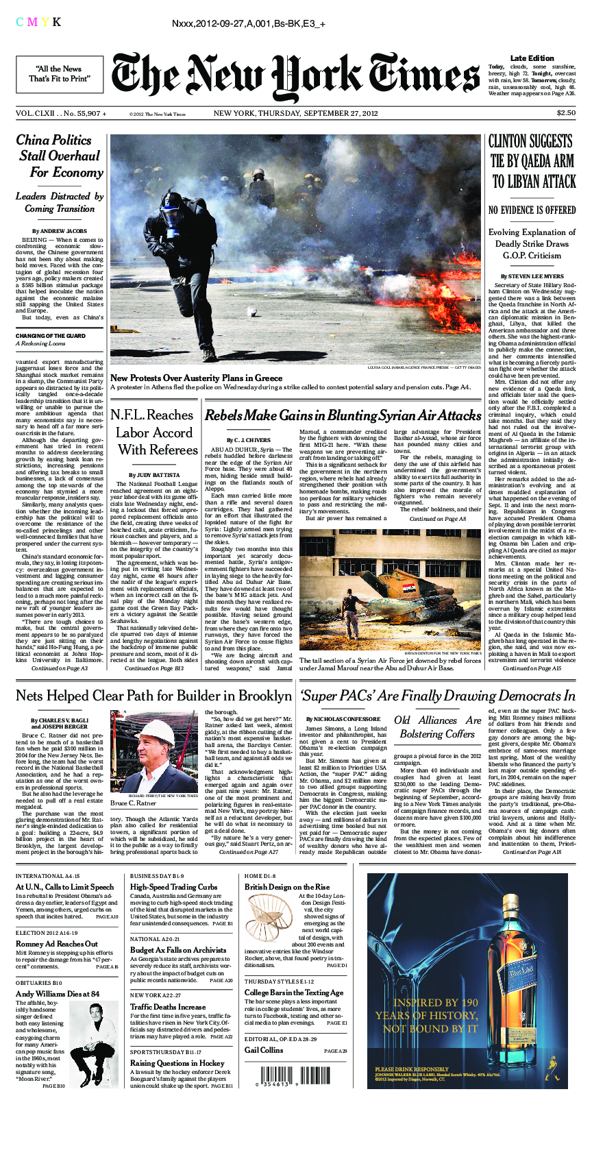 Prima-pagina-New-York-Times-del-2012-09-27