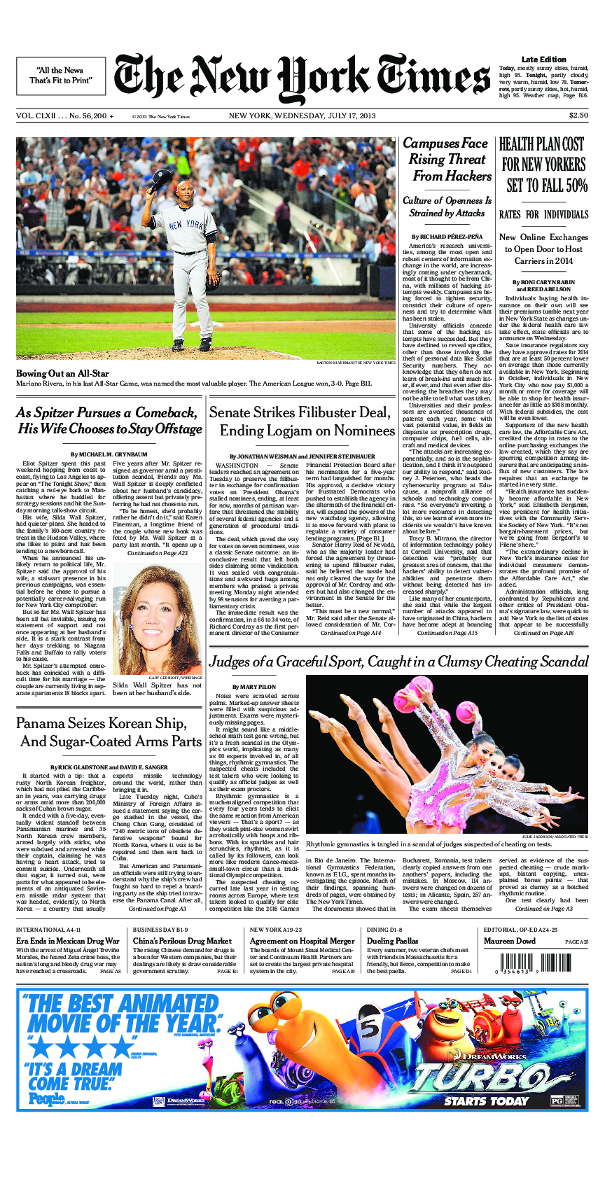 Prima-pagina-New-York-Times-del-2013-07-17