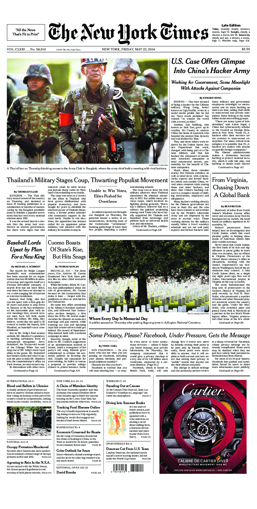 Prima-pagina-New-York-Times-del-2014-05-23