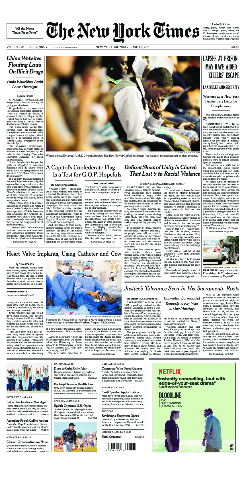Prima-pagina-New-York-Times-del-2015-06-22