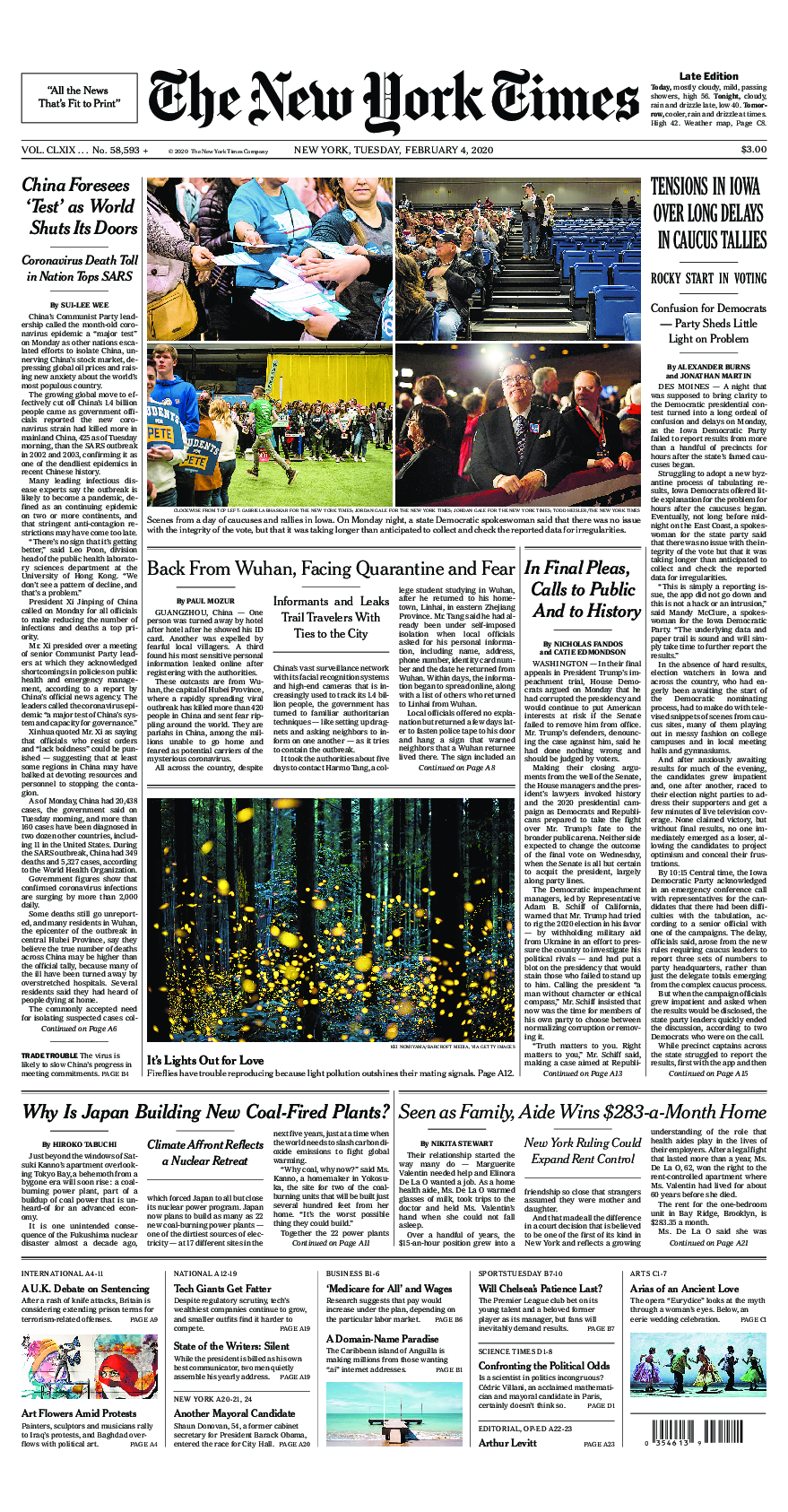 Prima-pagina-New-York-Times-del-2020-02-04