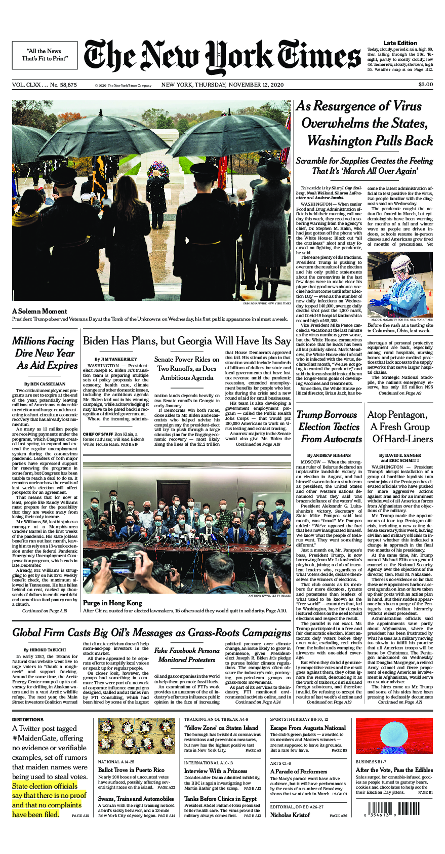 Prima-pagina-New-York-Times-del-2020-11-12