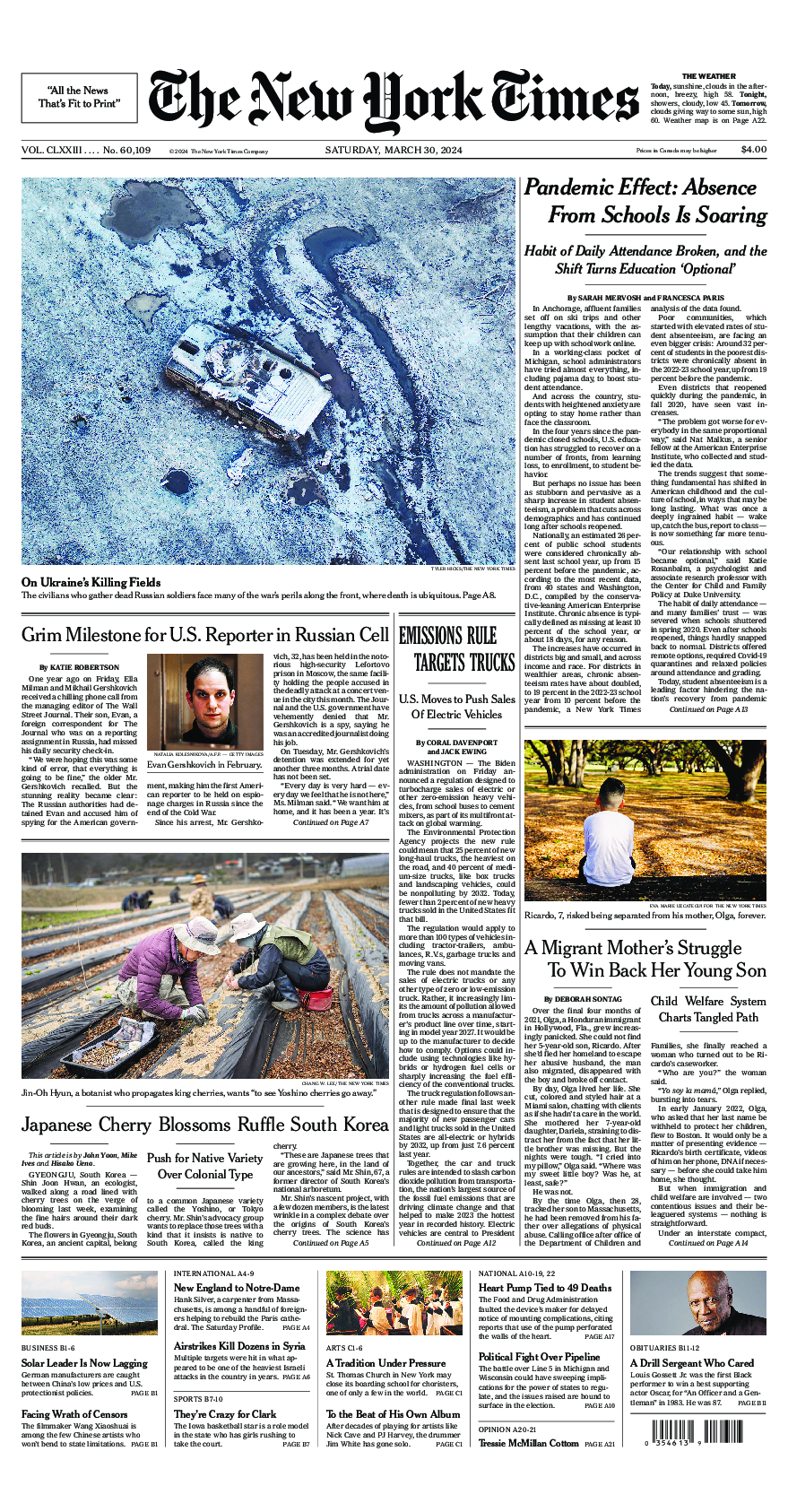Prima-pagina-New-York-Times-del-2024-03-30