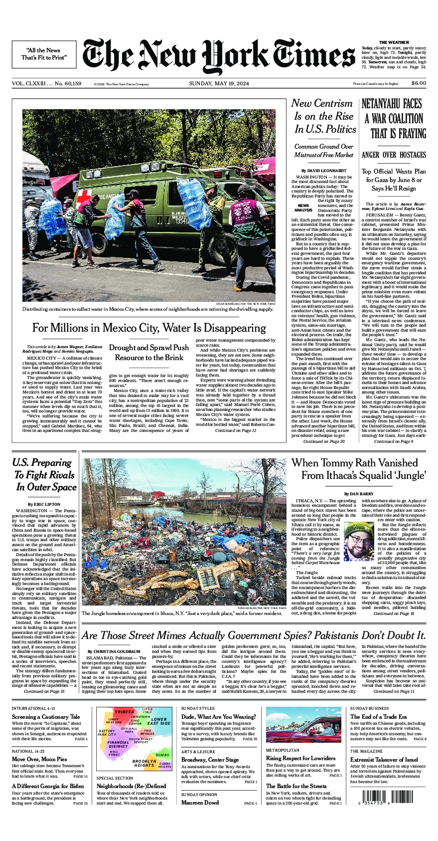 Prima-pagina-del-New-York-Times-edizione-di-oggi-2024-05-19