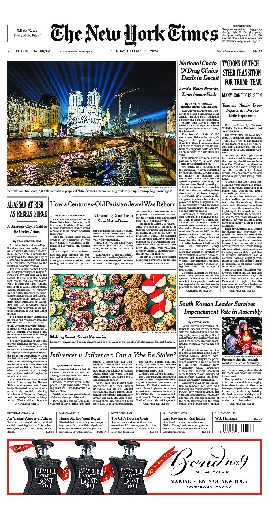 Prima-pagina-del-New-York-Times-edizione-di-oggi-2024-12-08