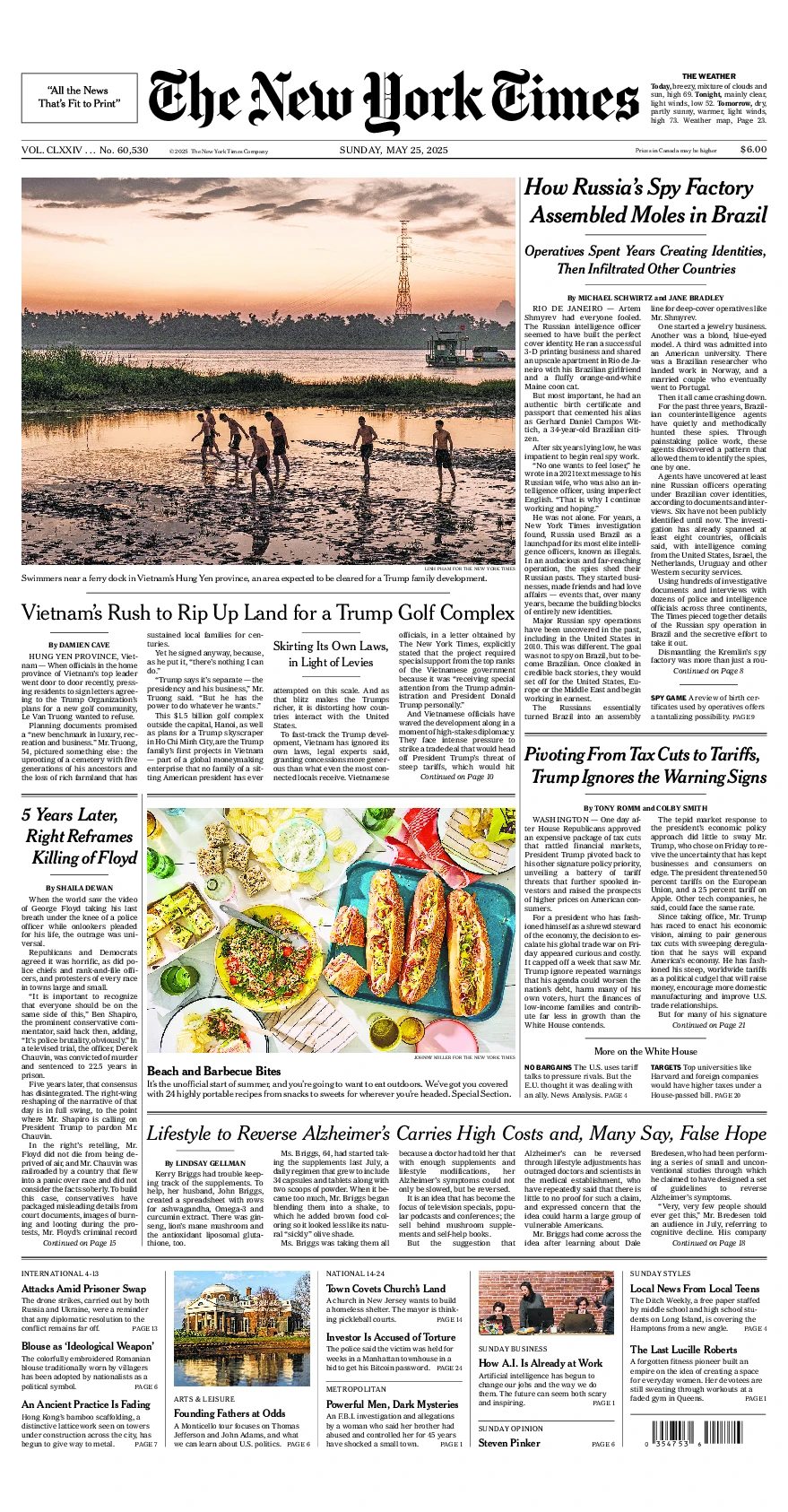 Prima-pagina-del-New-York-Times-edizione-di-oggi-2025-05-25