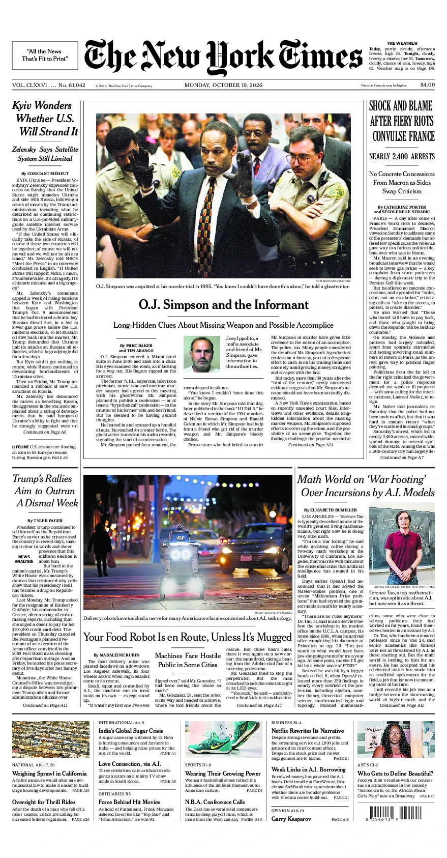 Prima-pagina-del-New-York-Times-edizione-di-oggi-2026-10-19