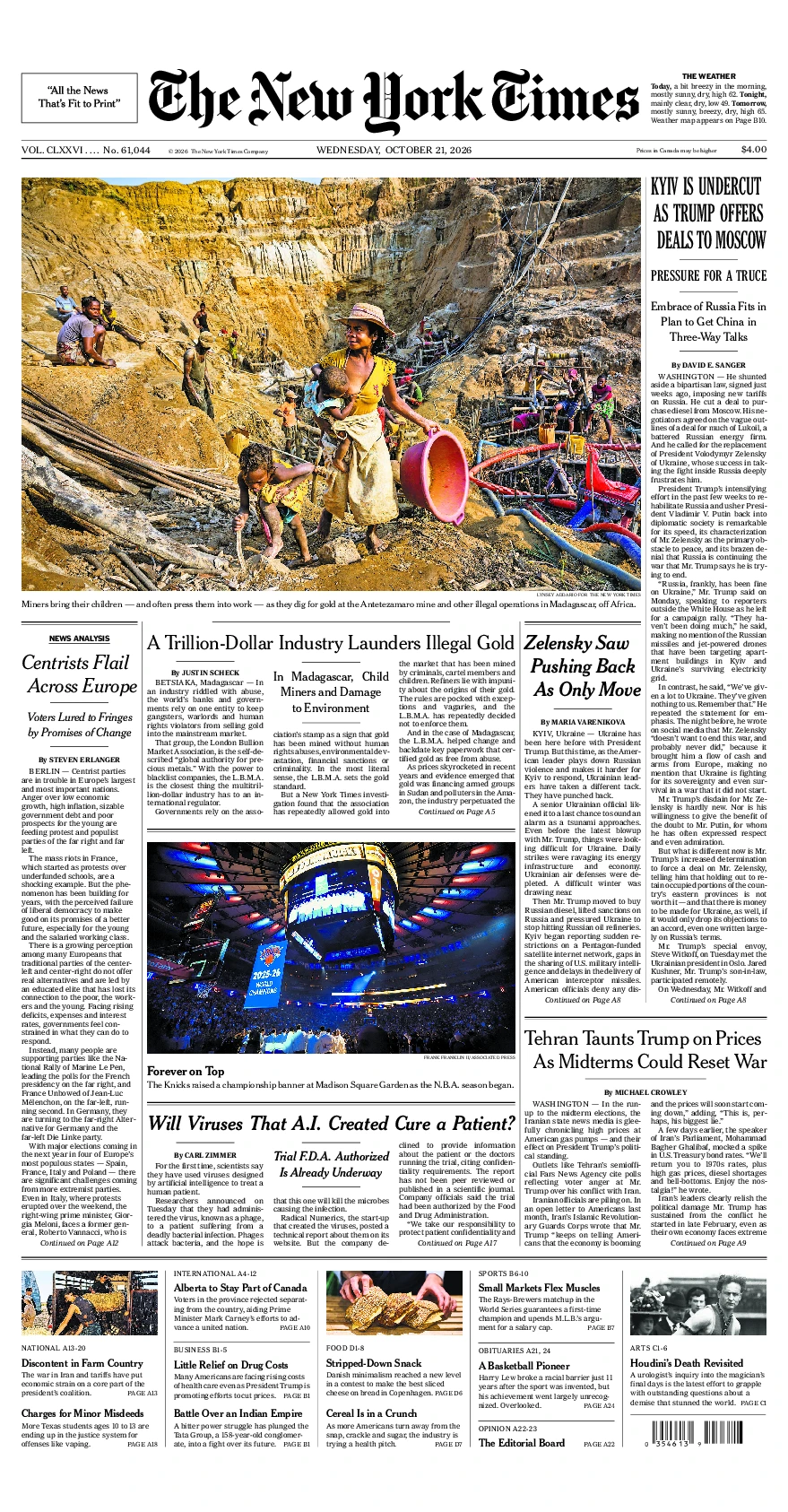 Prima-pagina-del-New-York-Times-edizione-di-oggi-2026-10-21