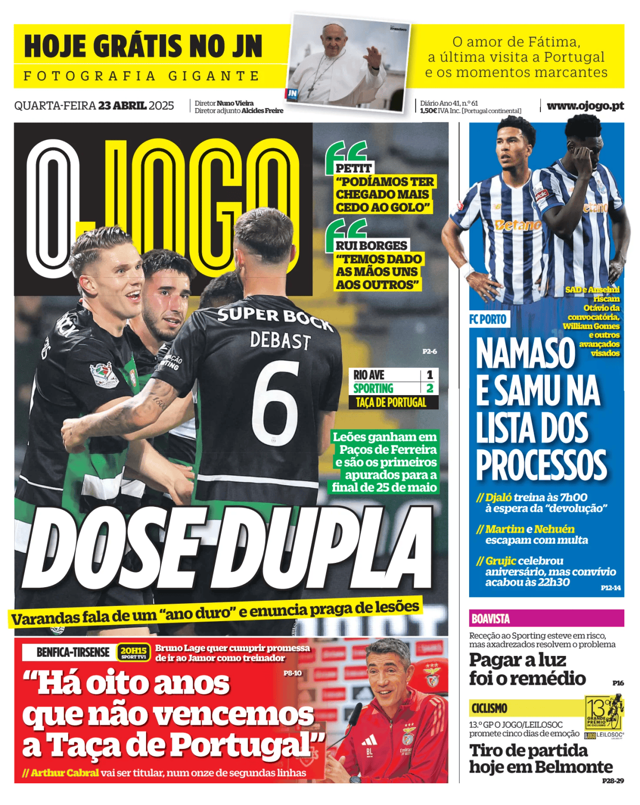 Prima-pagina-O-Jogo-oggi-edizione-di-oggi-20250423