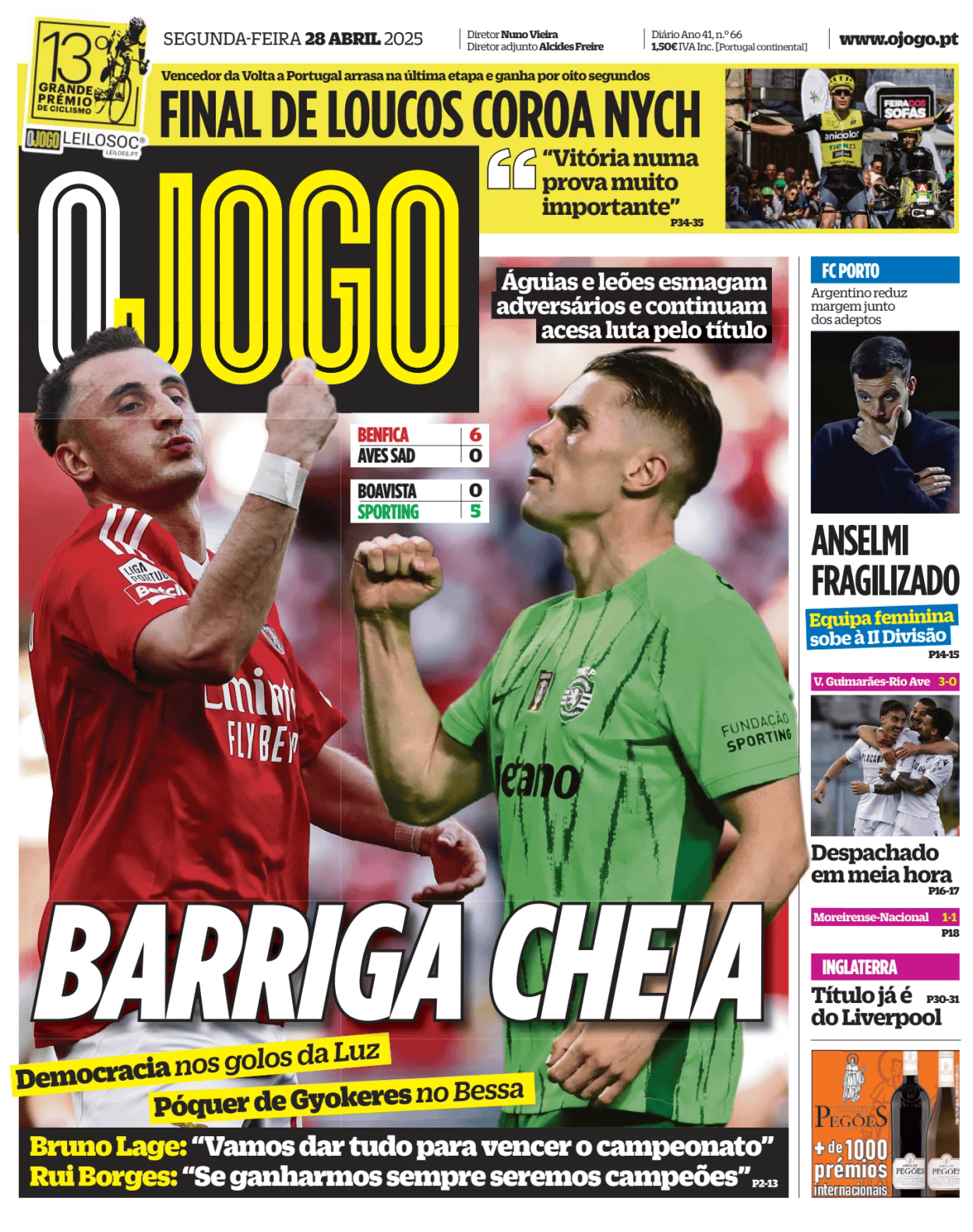 Prima-pagina-O-Jogo-oggi-edizione-di-oggi-20250428