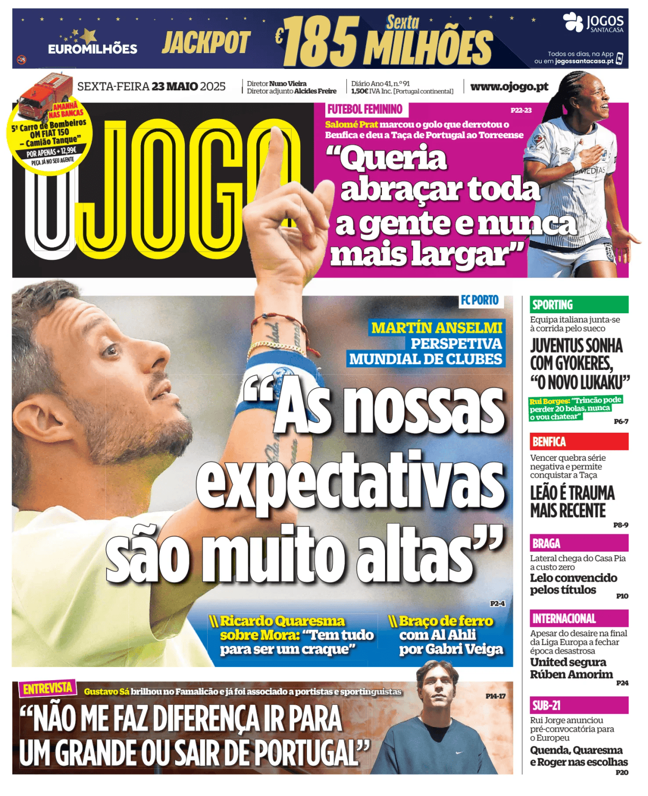 Prima-pagina-O-Jogo-oggi-edizione-di-oggi-20250523