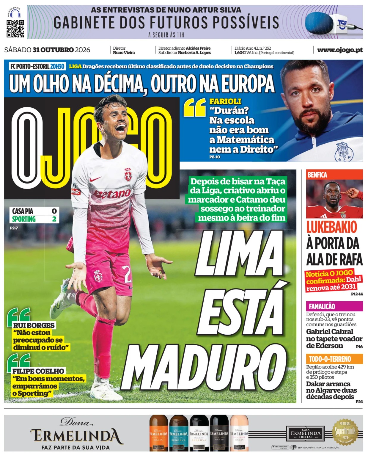 Prima-pagina-O-Jogo-oggi-edizione-di-oggi-20261031