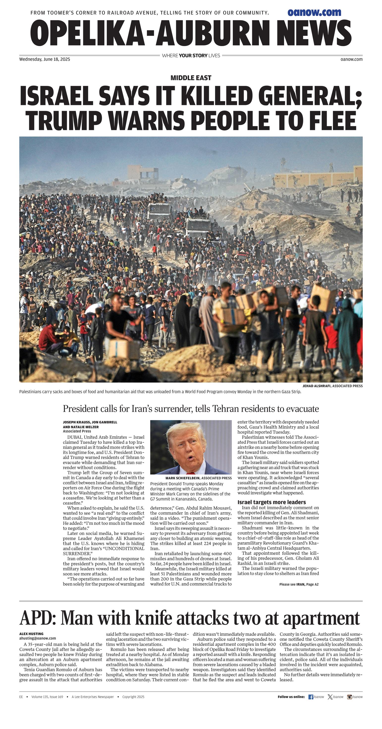 Prima-pagina-Opelika-Auburn-News-oggi-edizione-di-oggi-20250618