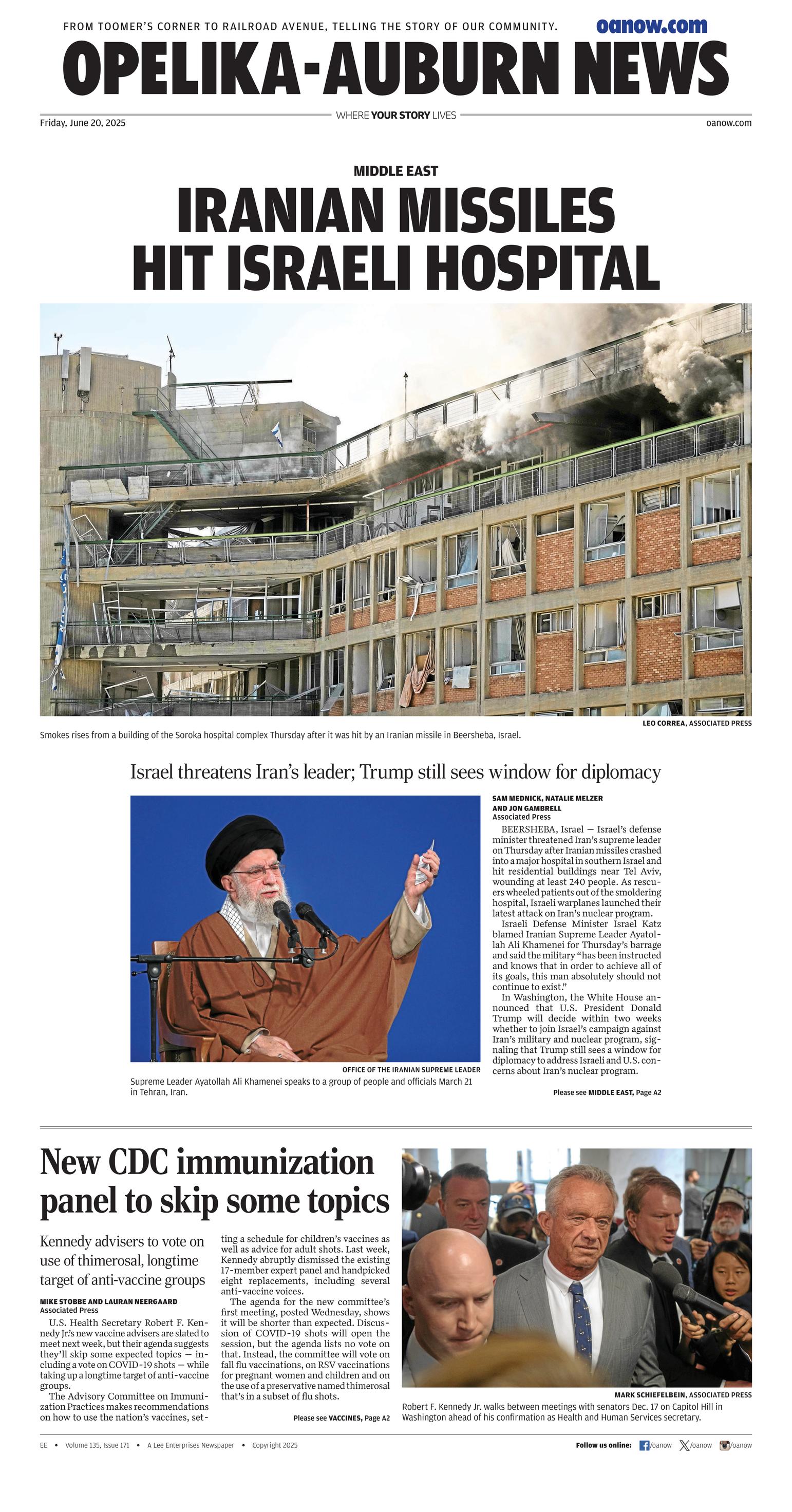 Prima-pagina-Opelika-Auburn-News-oggi-edizione-di-oggi-20250620
