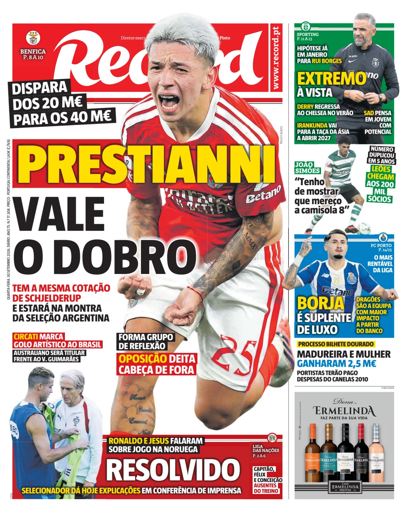 Prima-pagina-Record-oggi-edizione-di-oggi-20260930
