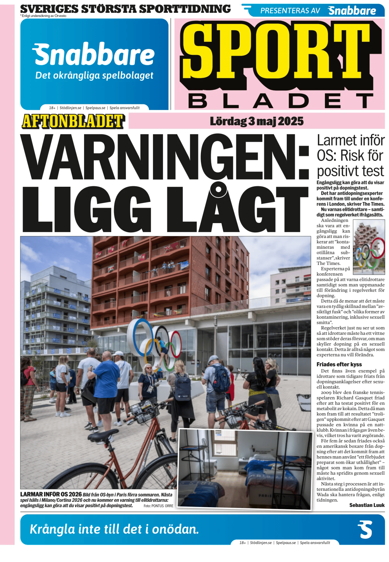 Prima-pagina-Sportbladet-oggi-edizione-di-oggi-20250503