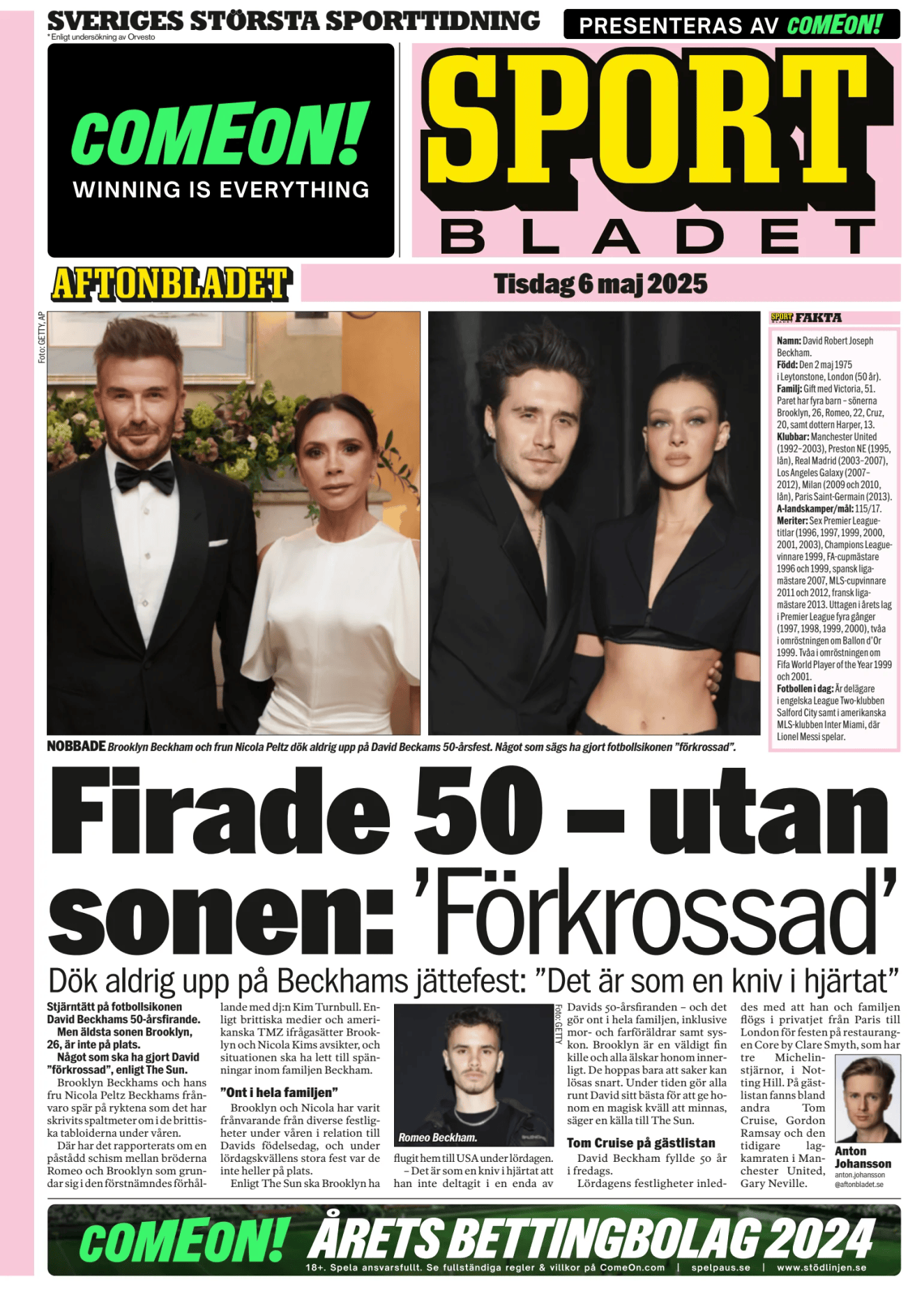 Prima-pagina-Sportbladet-oggi-edizione-di-oggi-20250506