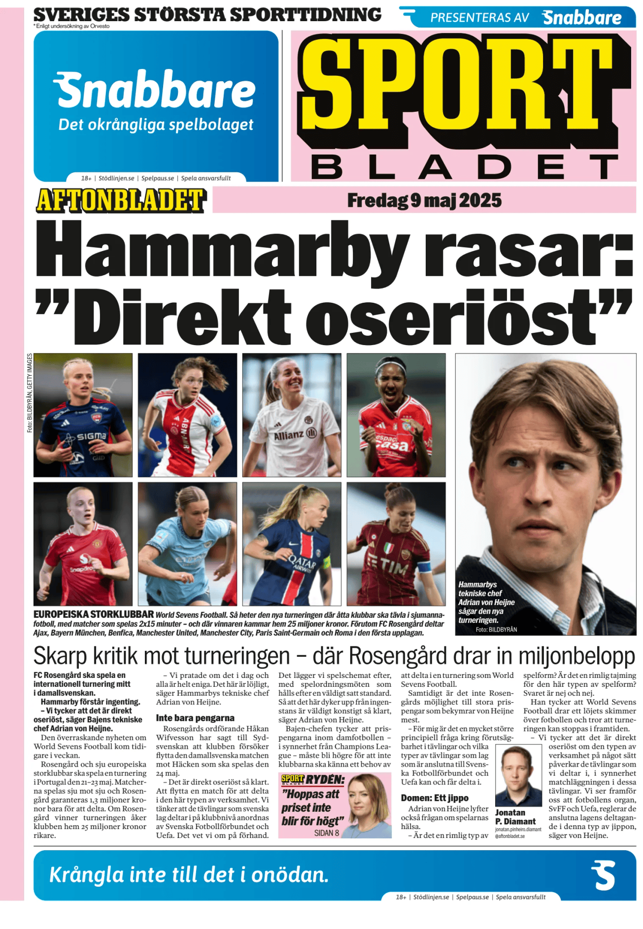 Prima-pagina-Sportbladet-oggi-edizione-di-oggi-20250509