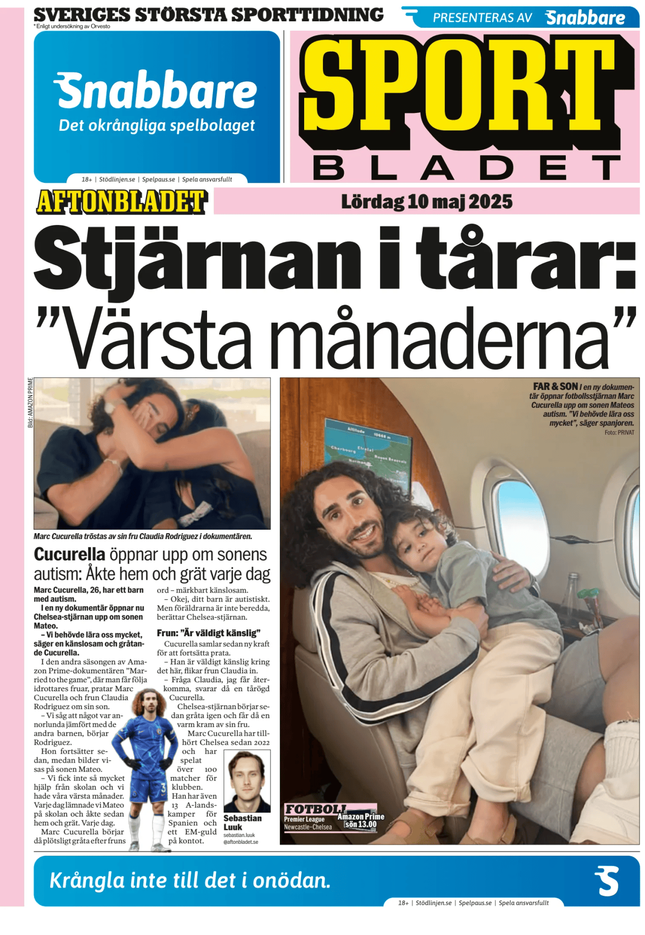Prima-pagina-Sportbladet-oggi-edizione-di-oggi-20250510