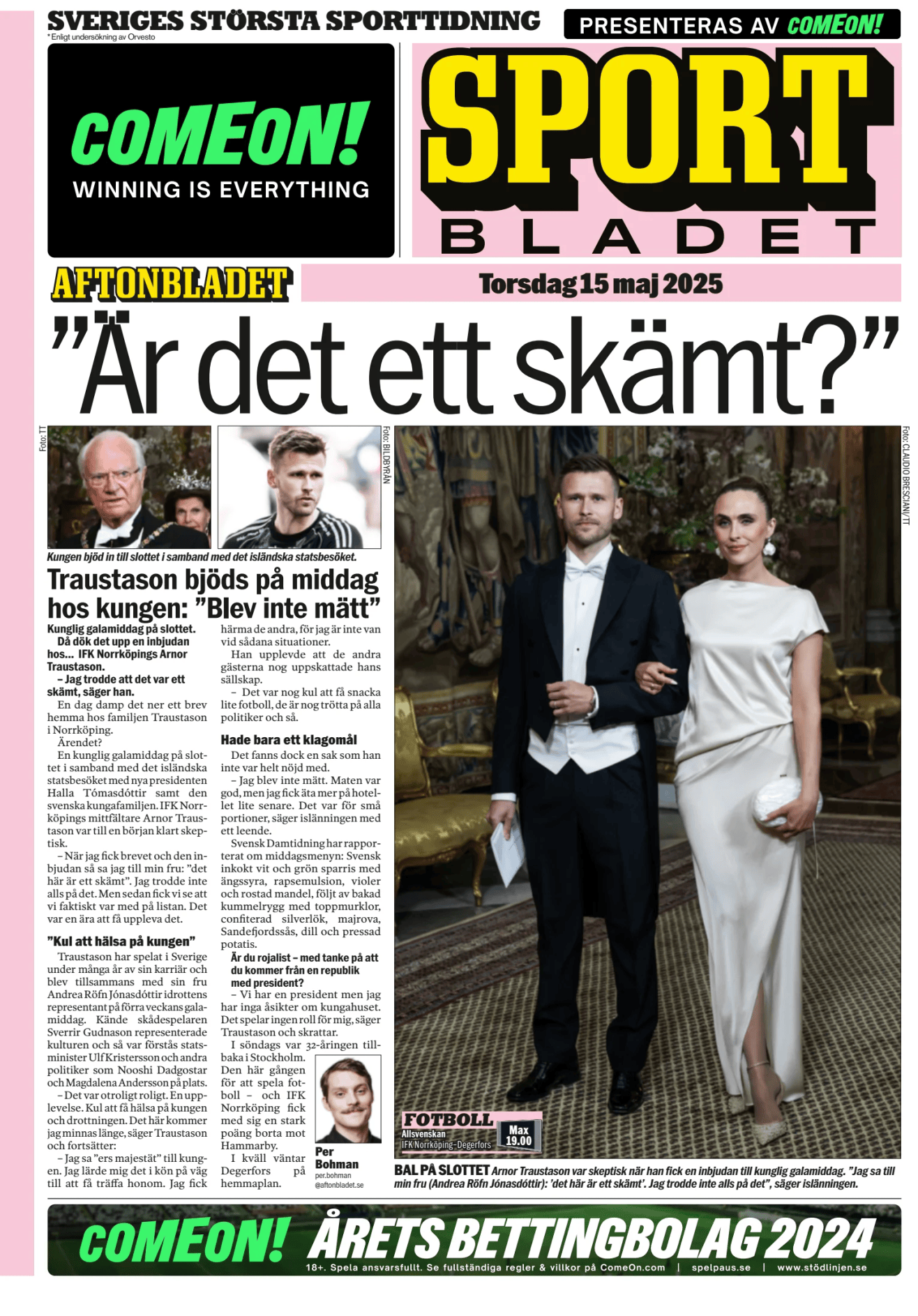 Prima-pagina-Sportbladet-oggi-edizione-di-oggi-20250515