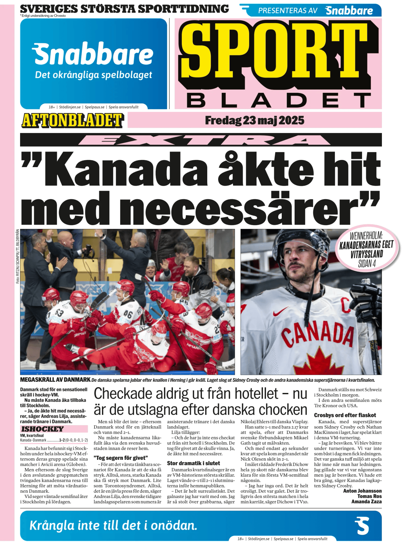 Prima-pagina-Sportbladet-oggi-edizione-di-oggi-20250523