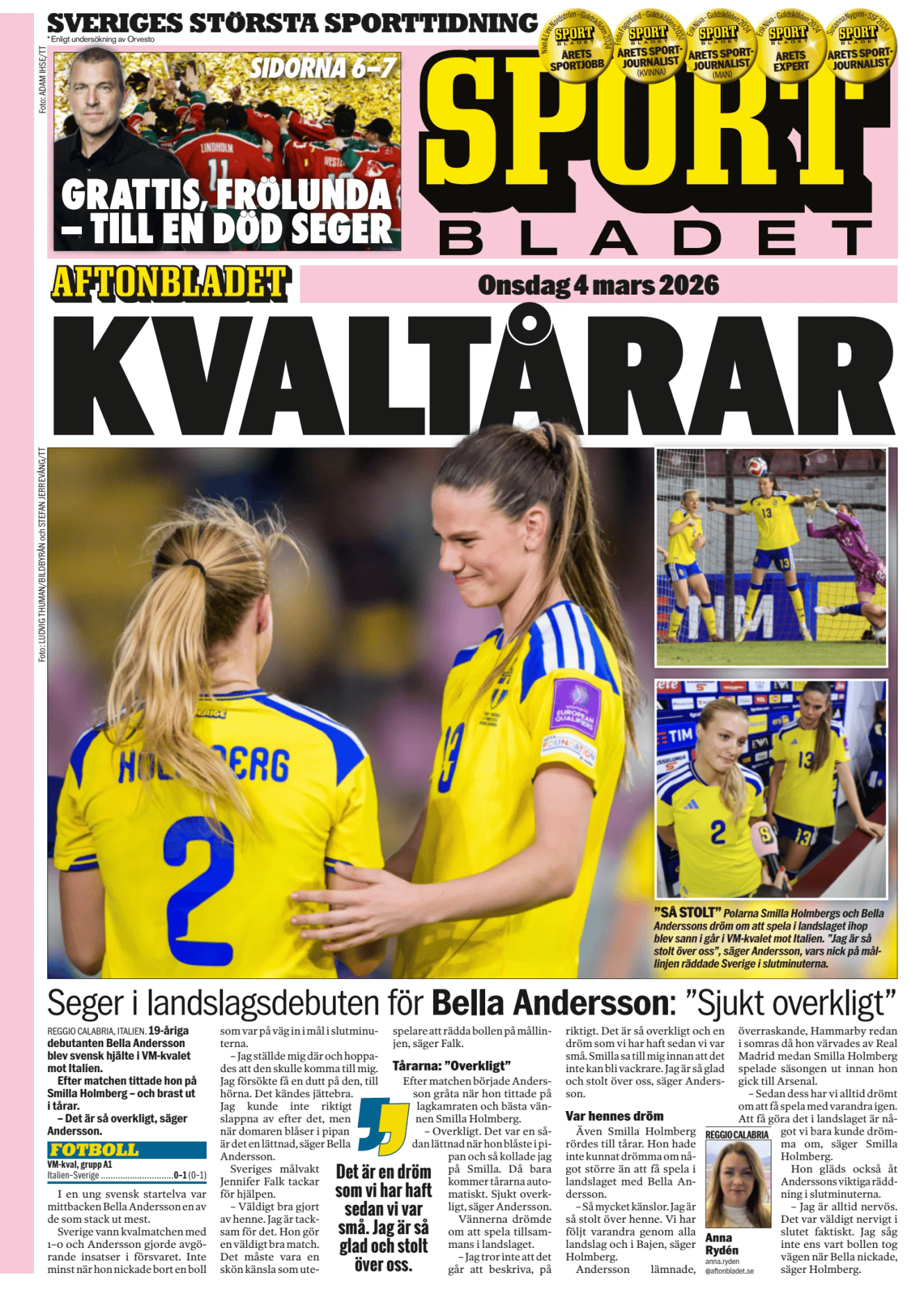 Prima-pagina-Sportbladet-oggi-edizione-di-oggi-20260304