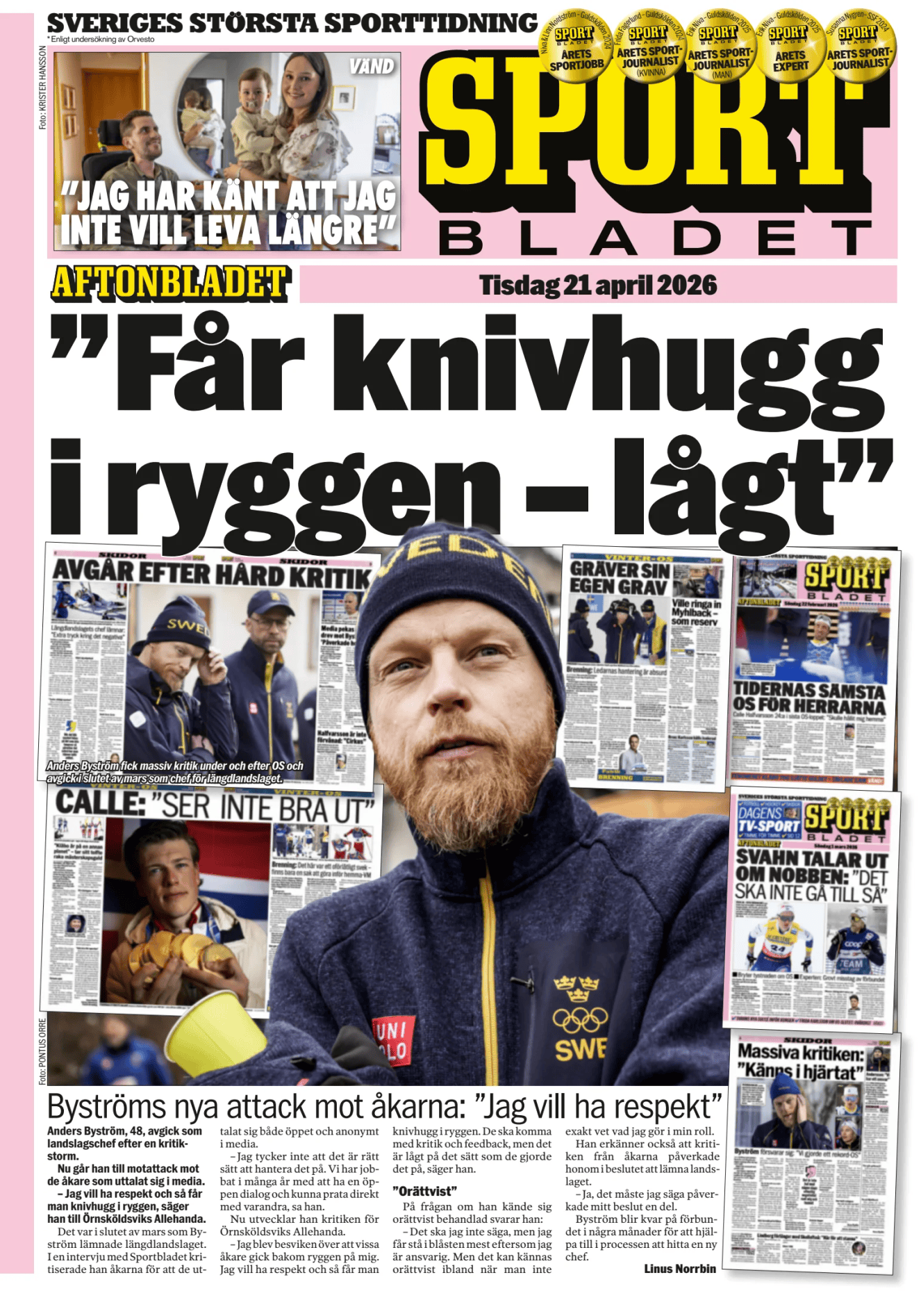 Prima-pagina-Sportbladet-oggi-edizione-di-oggi-20260421