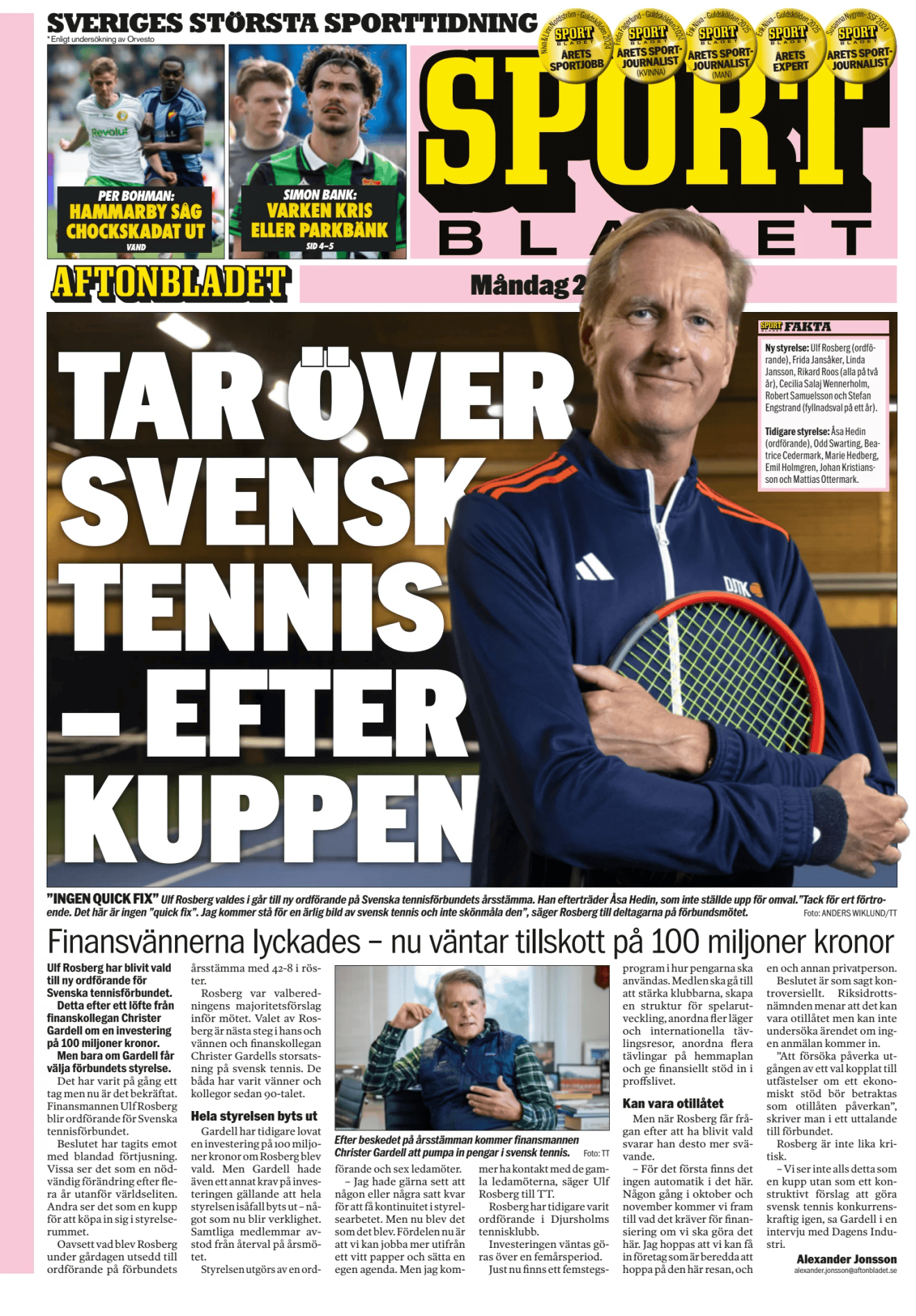 Prima-pagina-Sportbladet-oggi-edizione-di-oggi-20260427