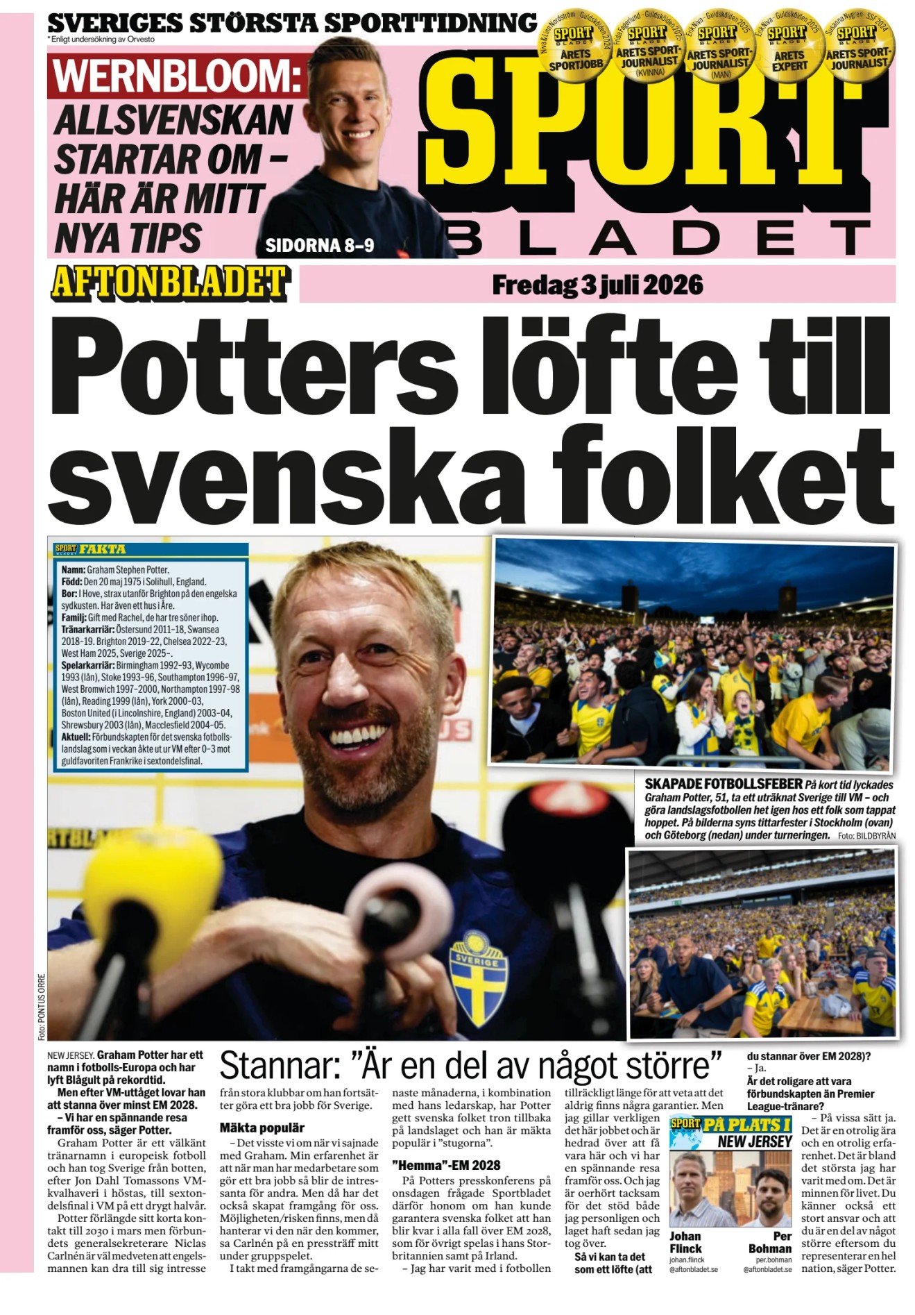 Prima-pagina-Sportbladet-oggi-edizione-di-oggi-20260703
