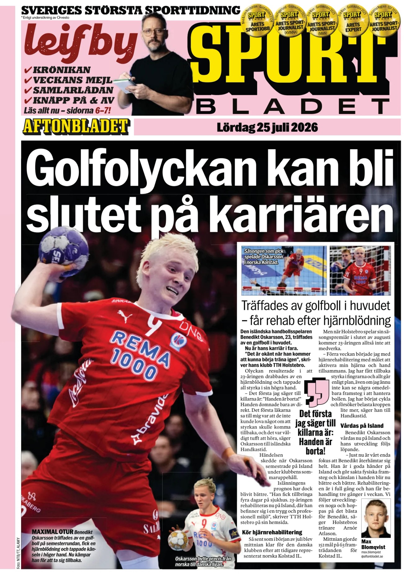 Prima-pagina-Sportbladet-oggi-edizione-di-oggi-20260725