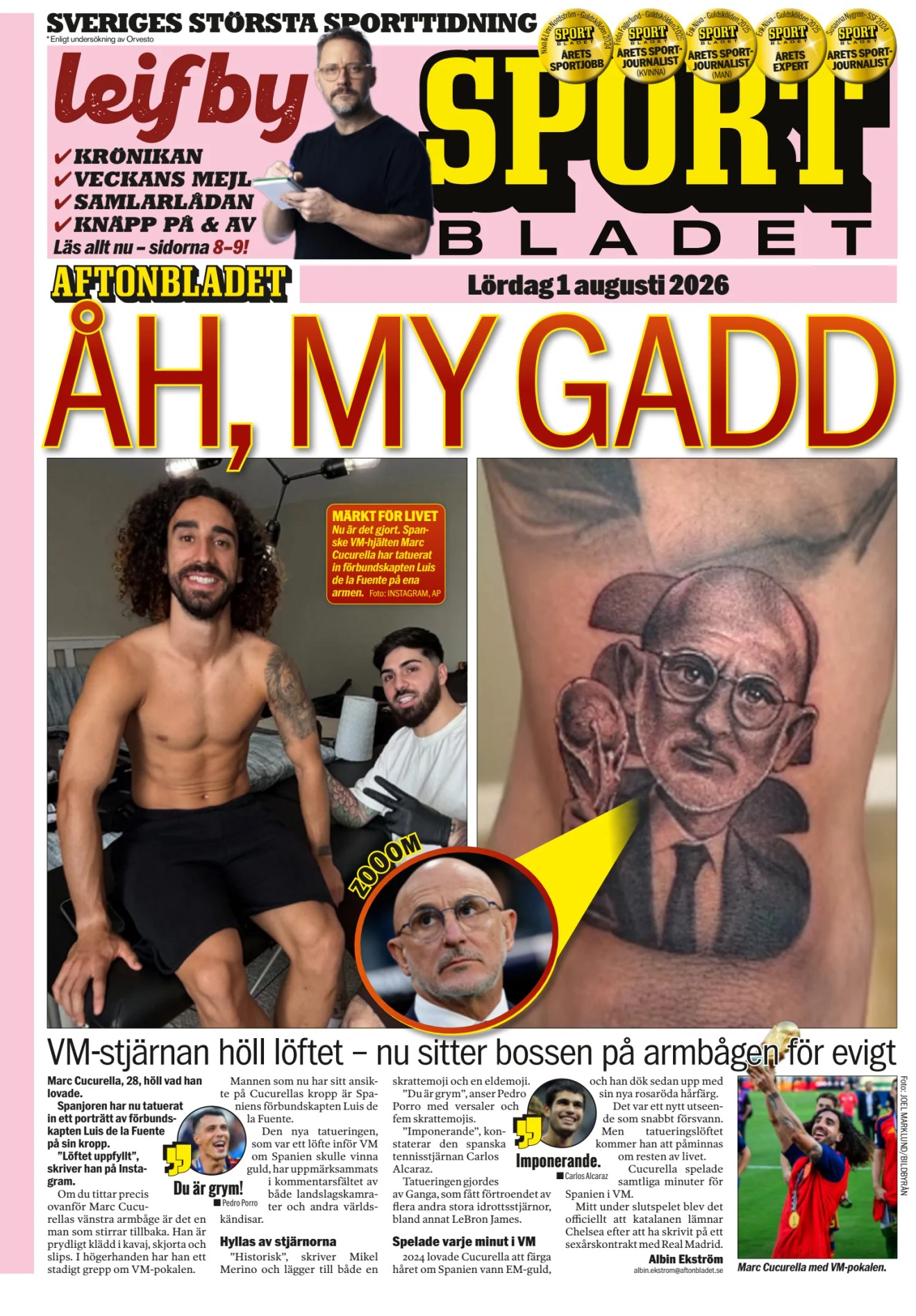 Prima-pagina-Sportbladet-oggi-edizione-di-oggi-20260801