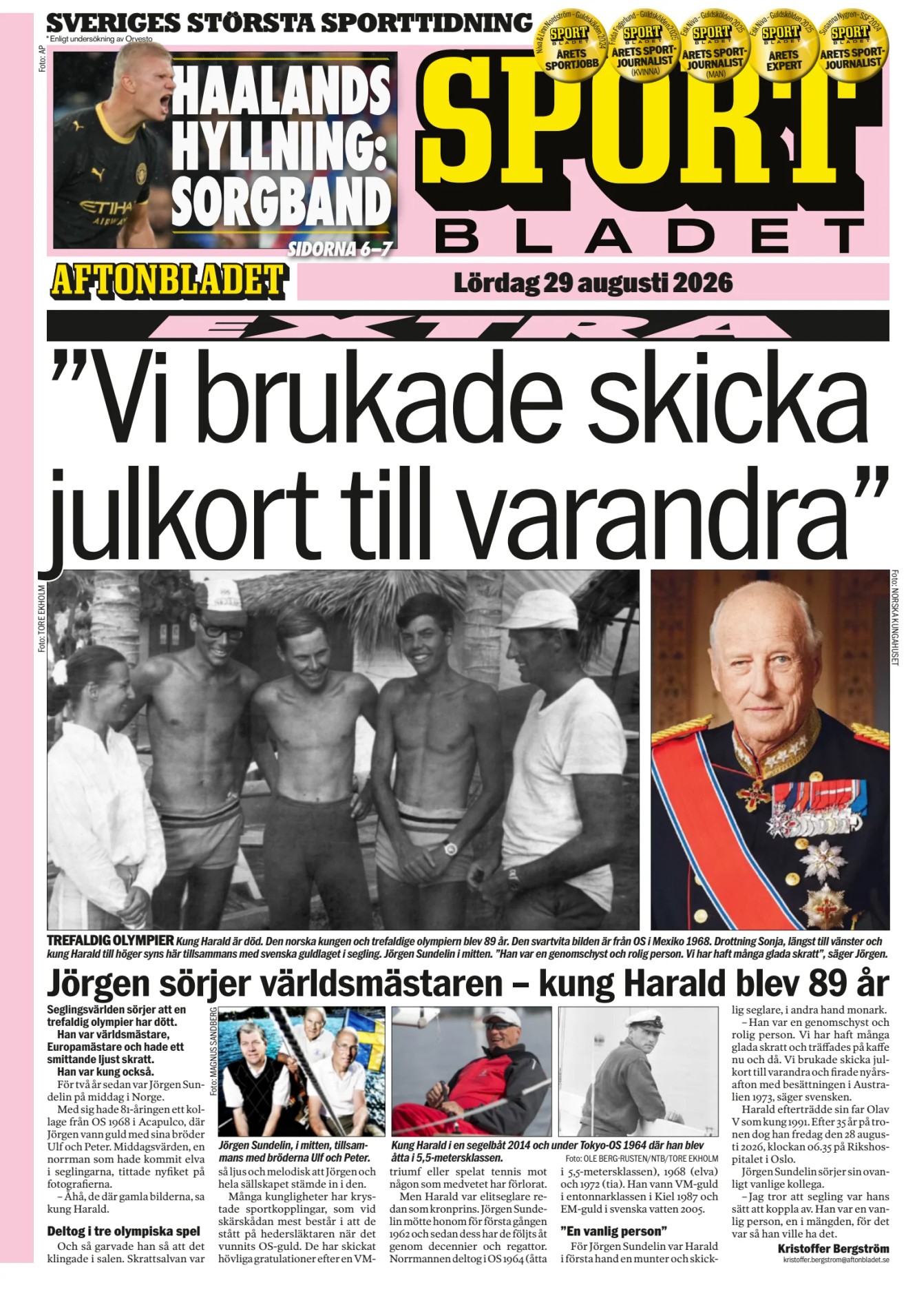 Prima-pagina-Sportbladet-oggi-edizione-di-oggi-20260829