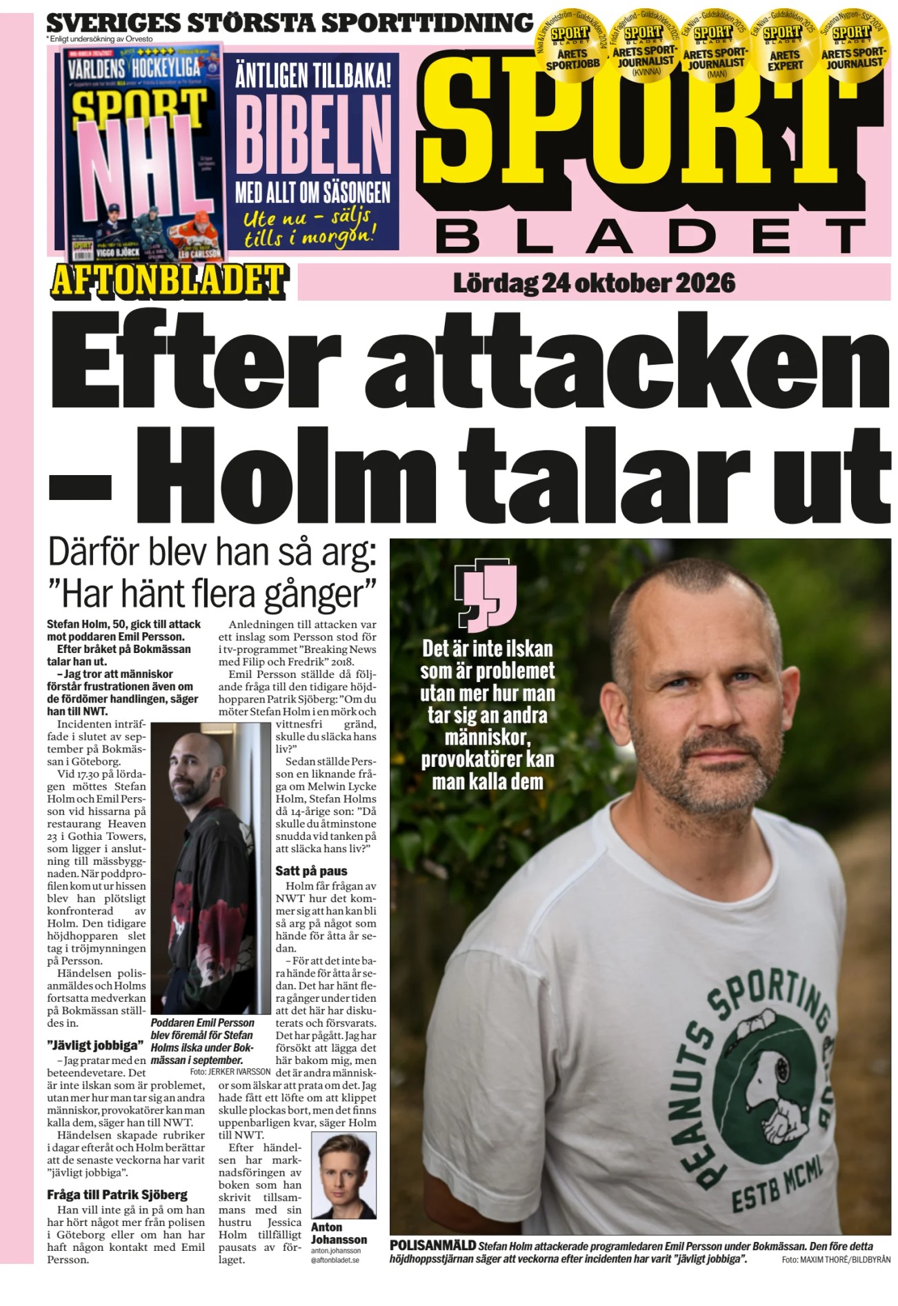 Prima-pagina-Sportbladet-oggi-edizione-di-oggi-20261024