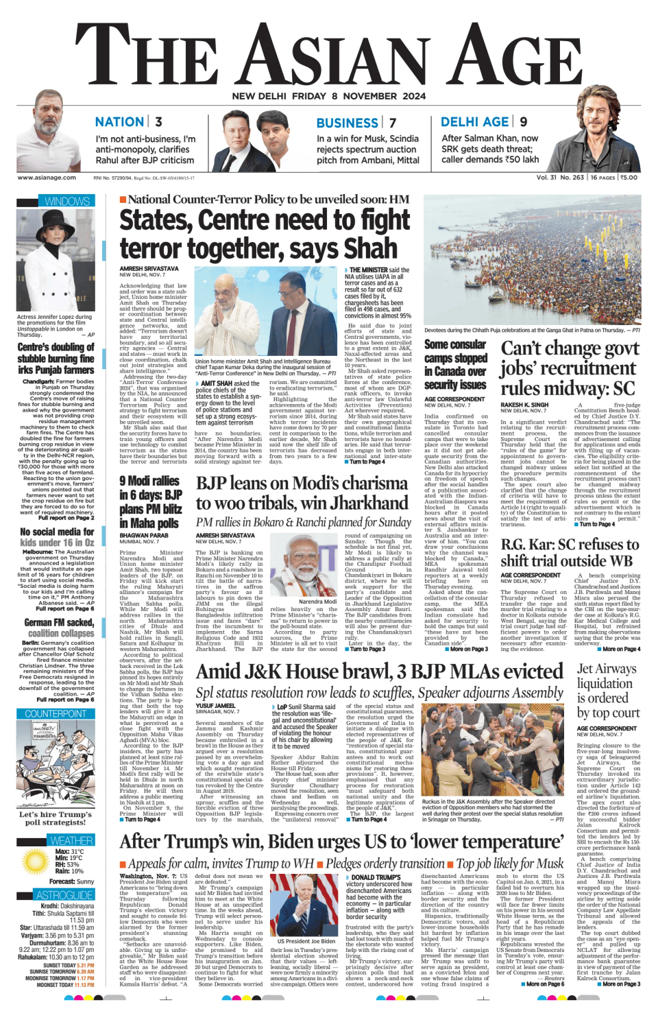 Prima-pagina-The-Asian-Age-oggi-edizione-di-oggi-20241108