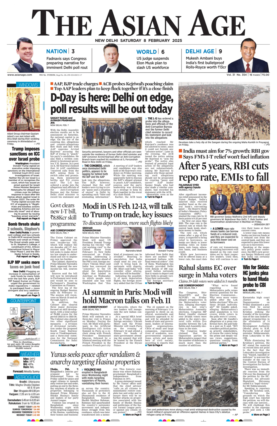 Prima-pagina-The-Asian-Age-oggi-edizione-di-oggi-20250208